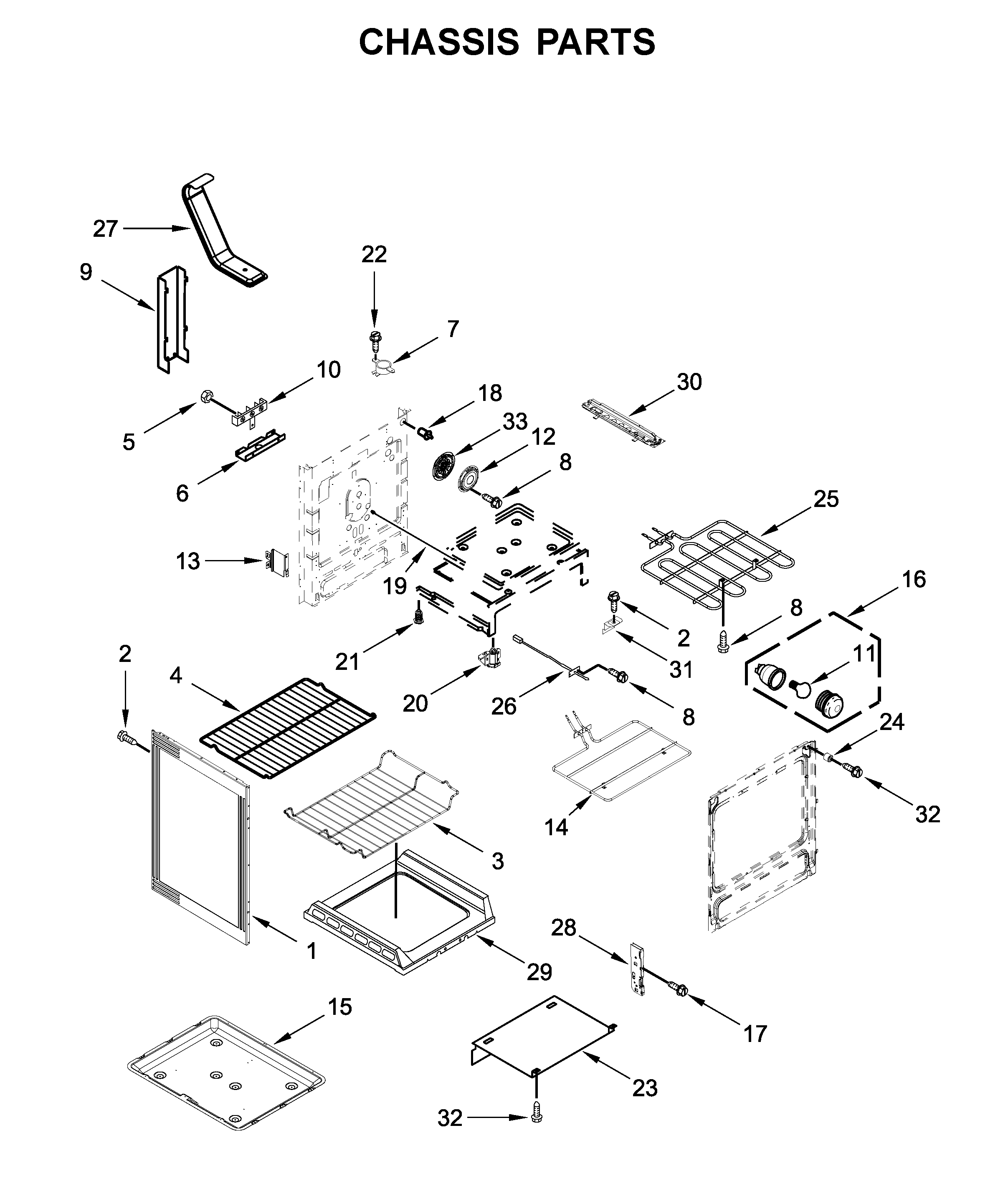 Maytag MER8800FB0 chassis parts diagram