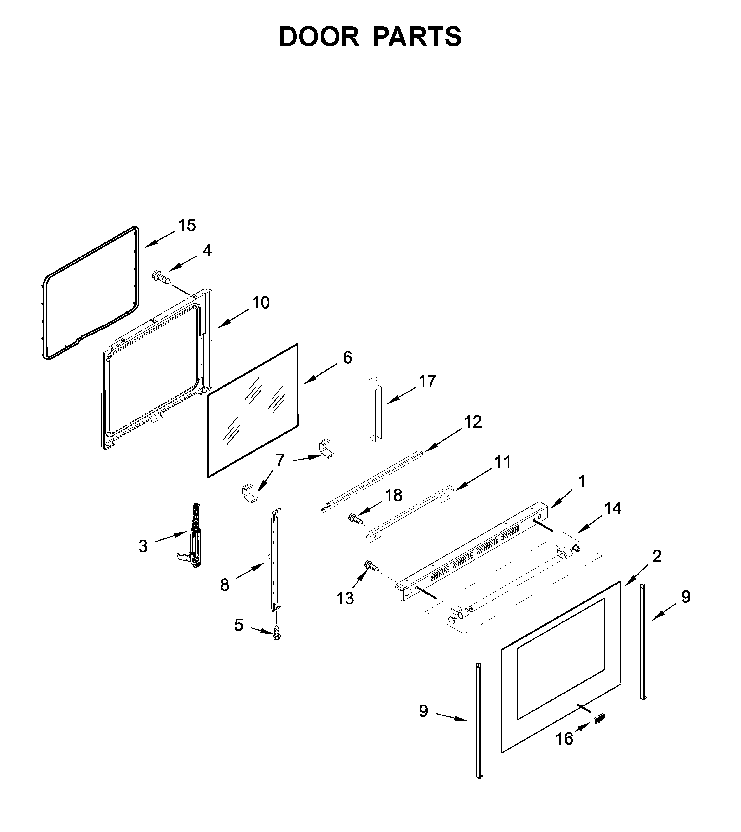 Maytag MER8800FB0 door parts diagram