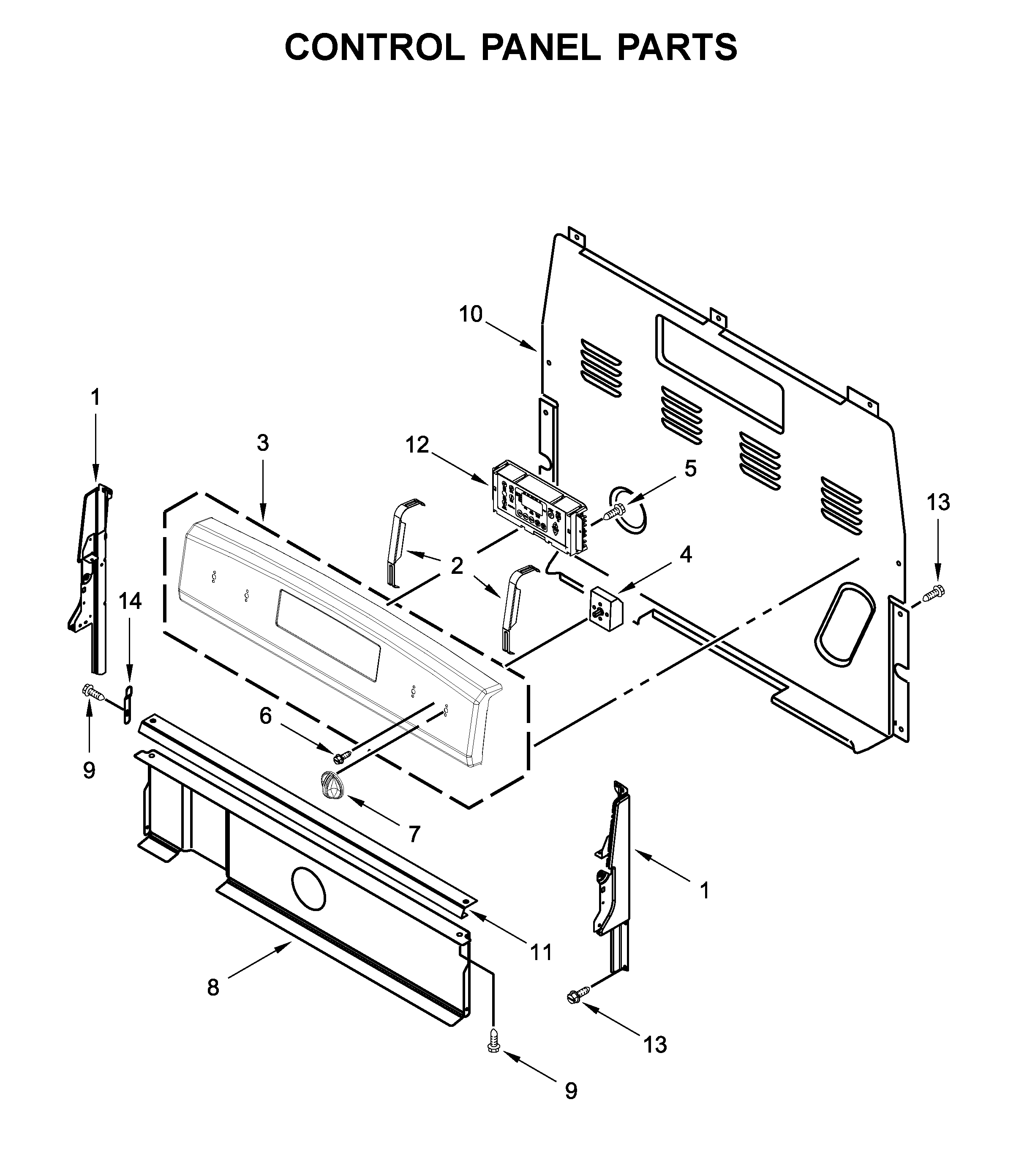 Amana ACR4503SFB4 control panel parts diagram