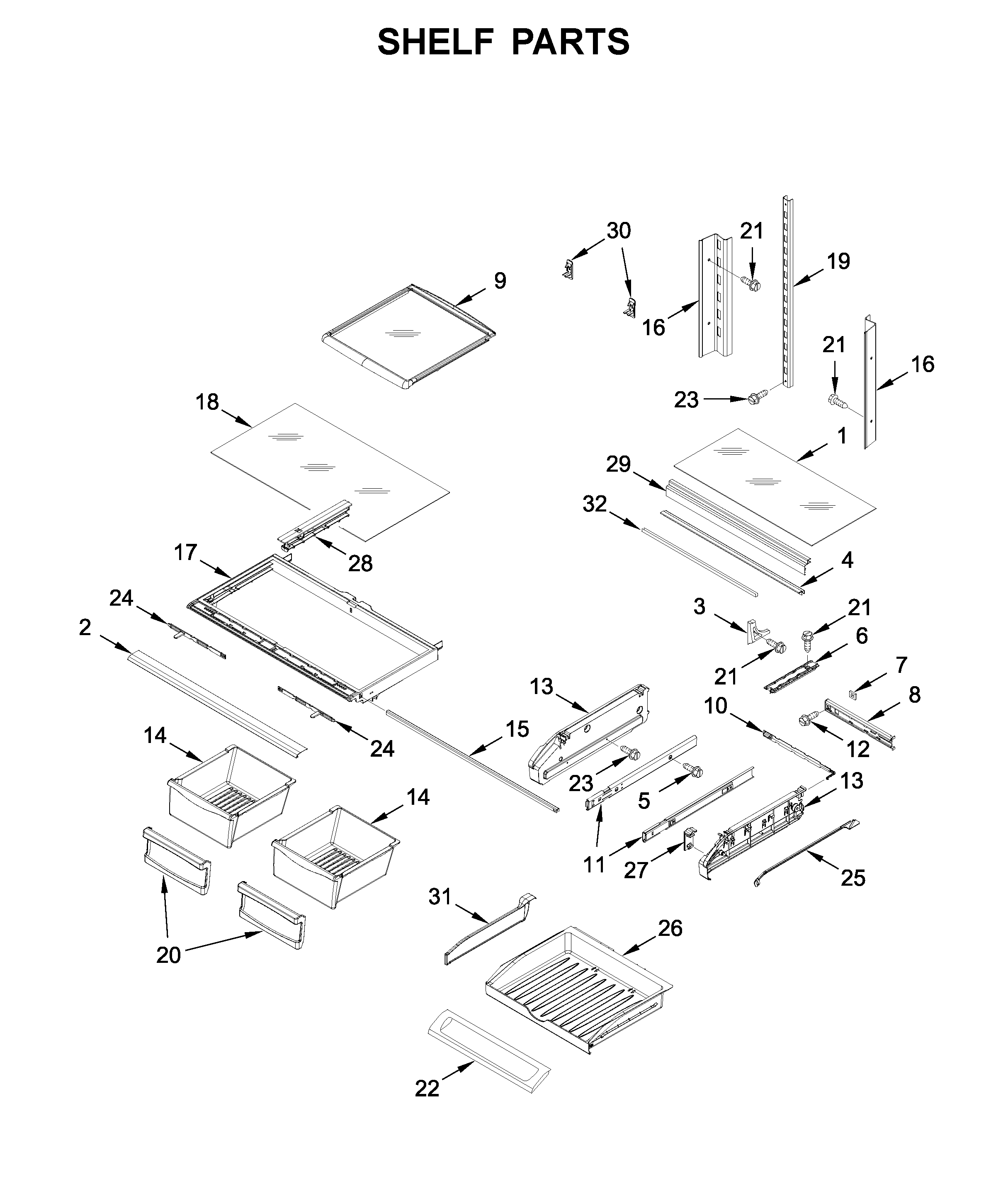 Maytag MFI2269FRZ05 shelf parts diagram