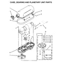 KitchenAid KSM8990WH0 case, gearing and planetary unit parts diagram