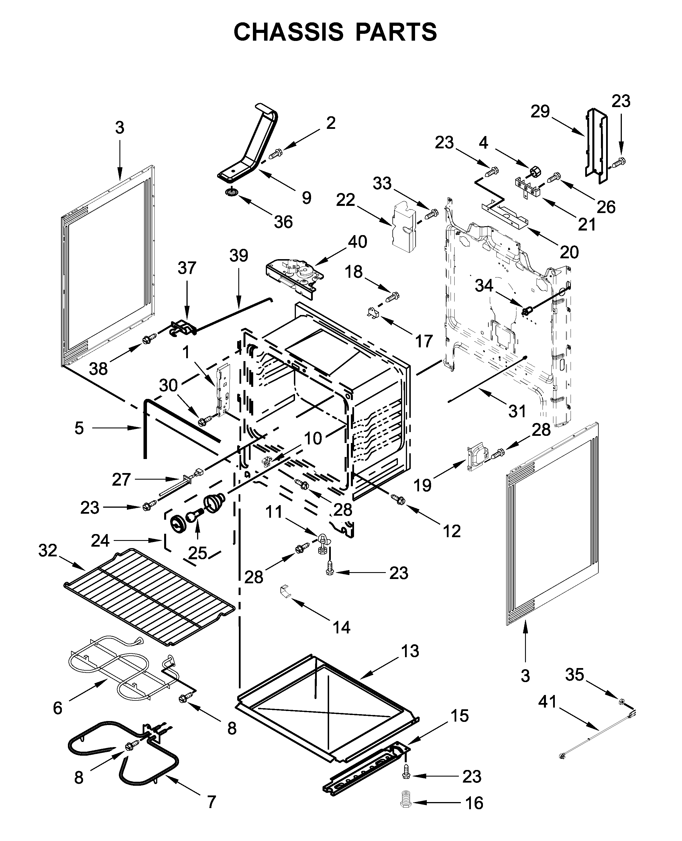 Whirlpool YWFE515S0JS0 chassis parts diagram