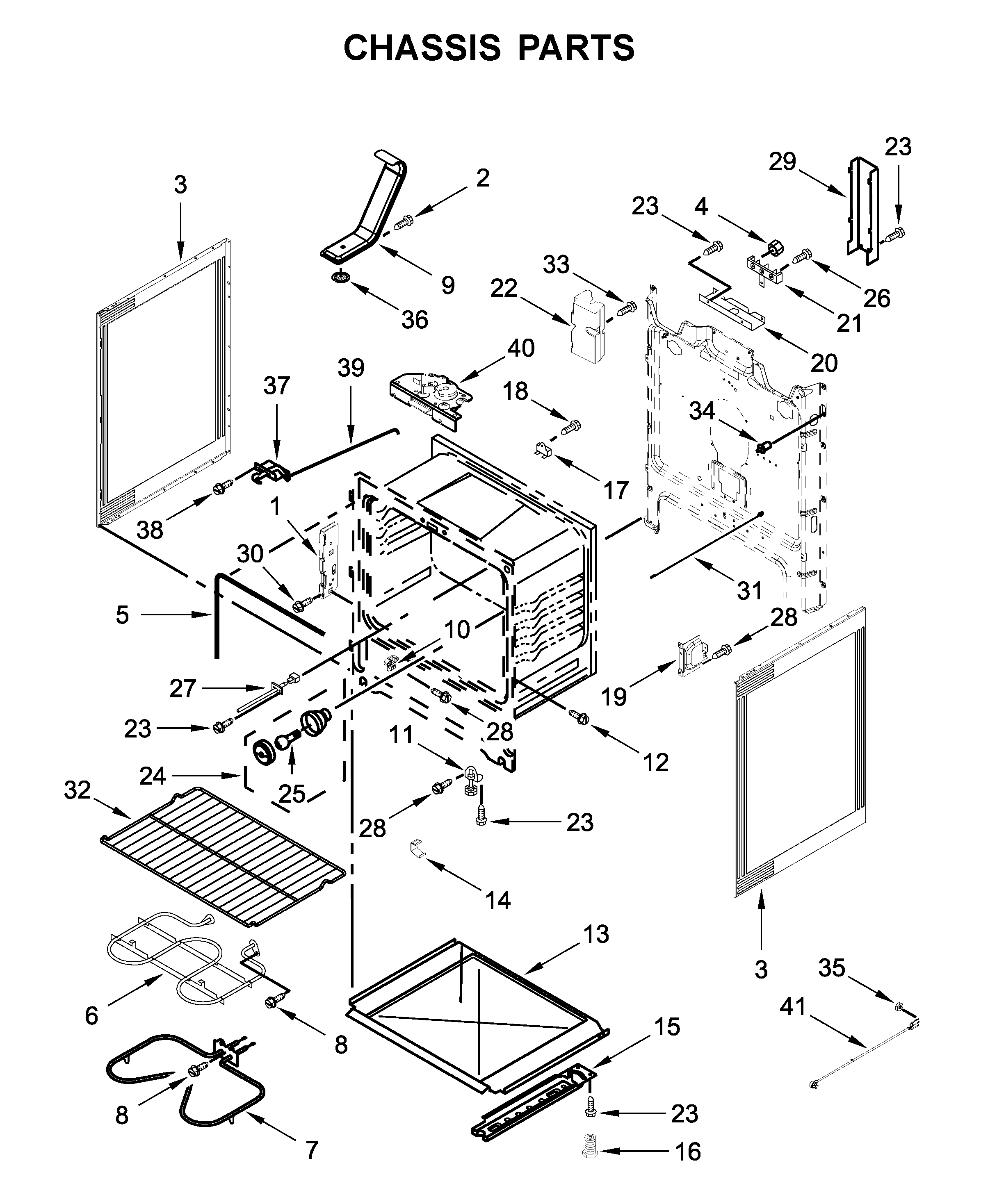 Whirlpool YWFE515S0JW0 chassis parts diagram