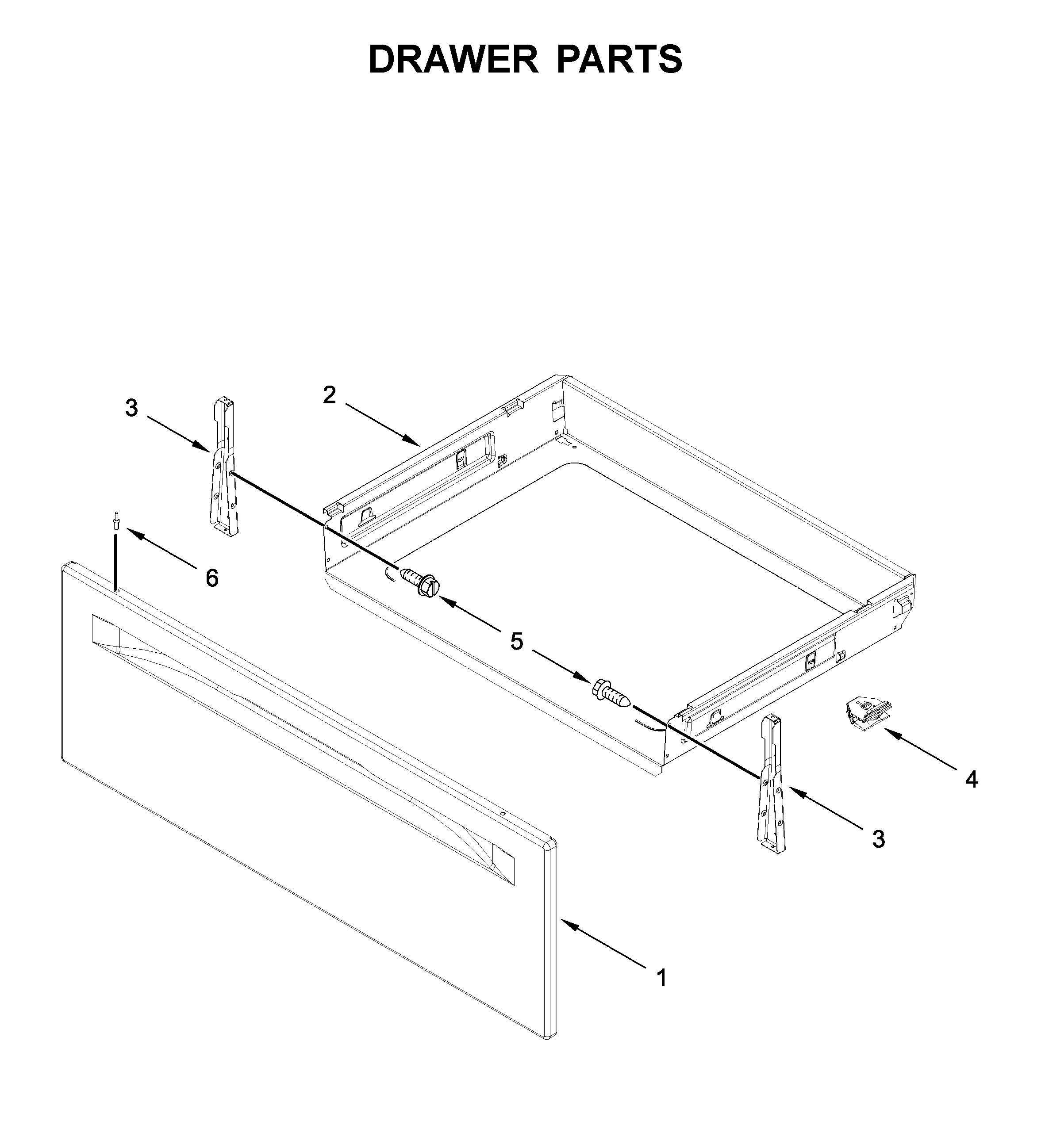 Whirlpool YWFE505W0JW0 drawer parts diagram