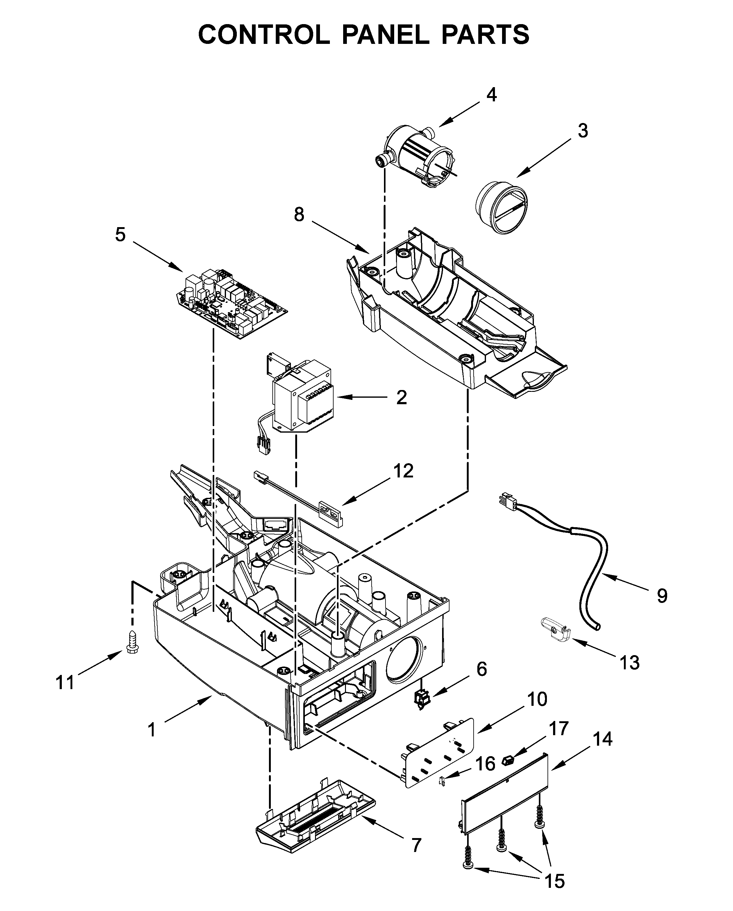 KitchenAid KUIX535HPA00 control panel parts diagram