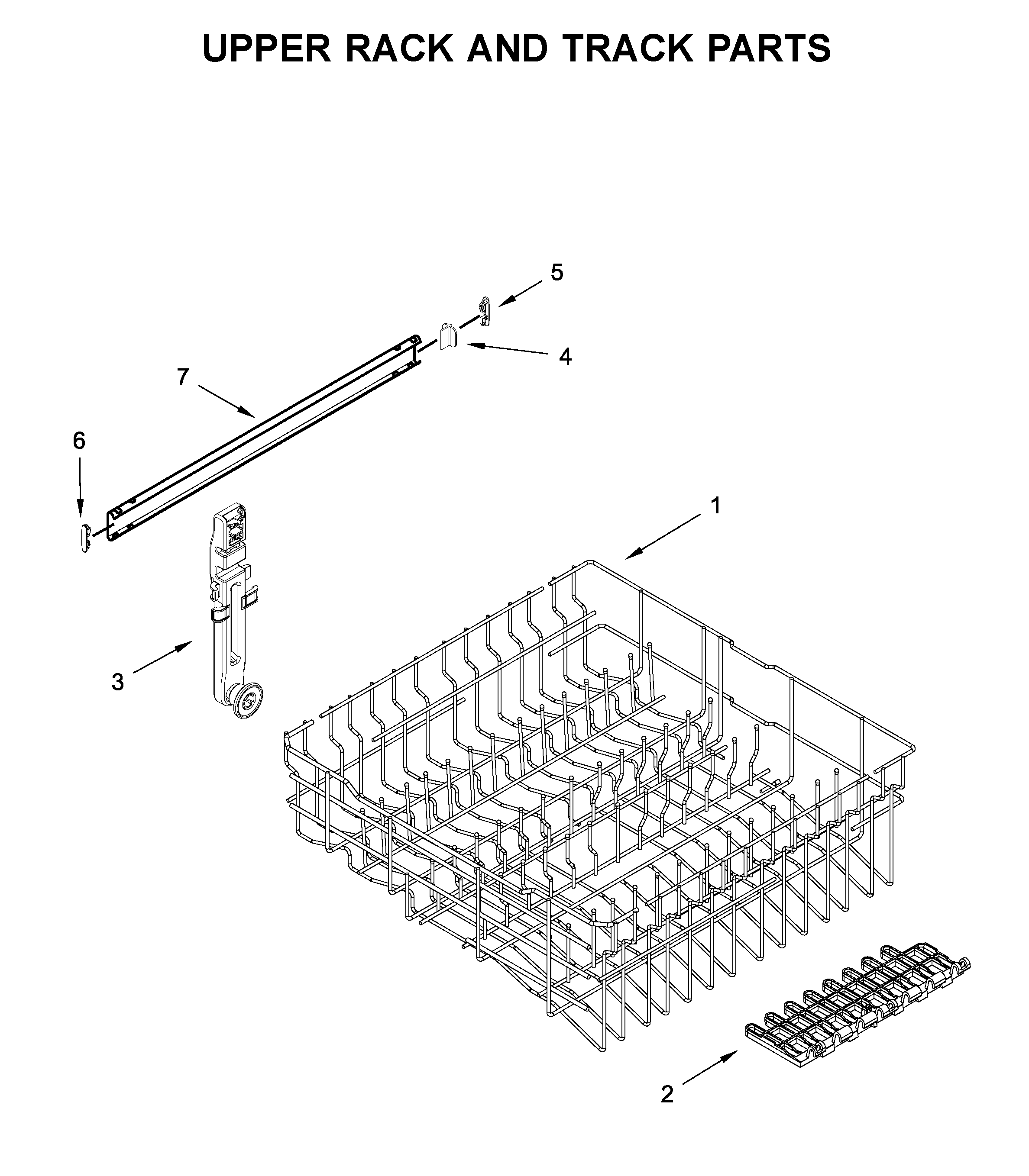 Maytag MDB4949SHZ1 upper rack and track parts diagram