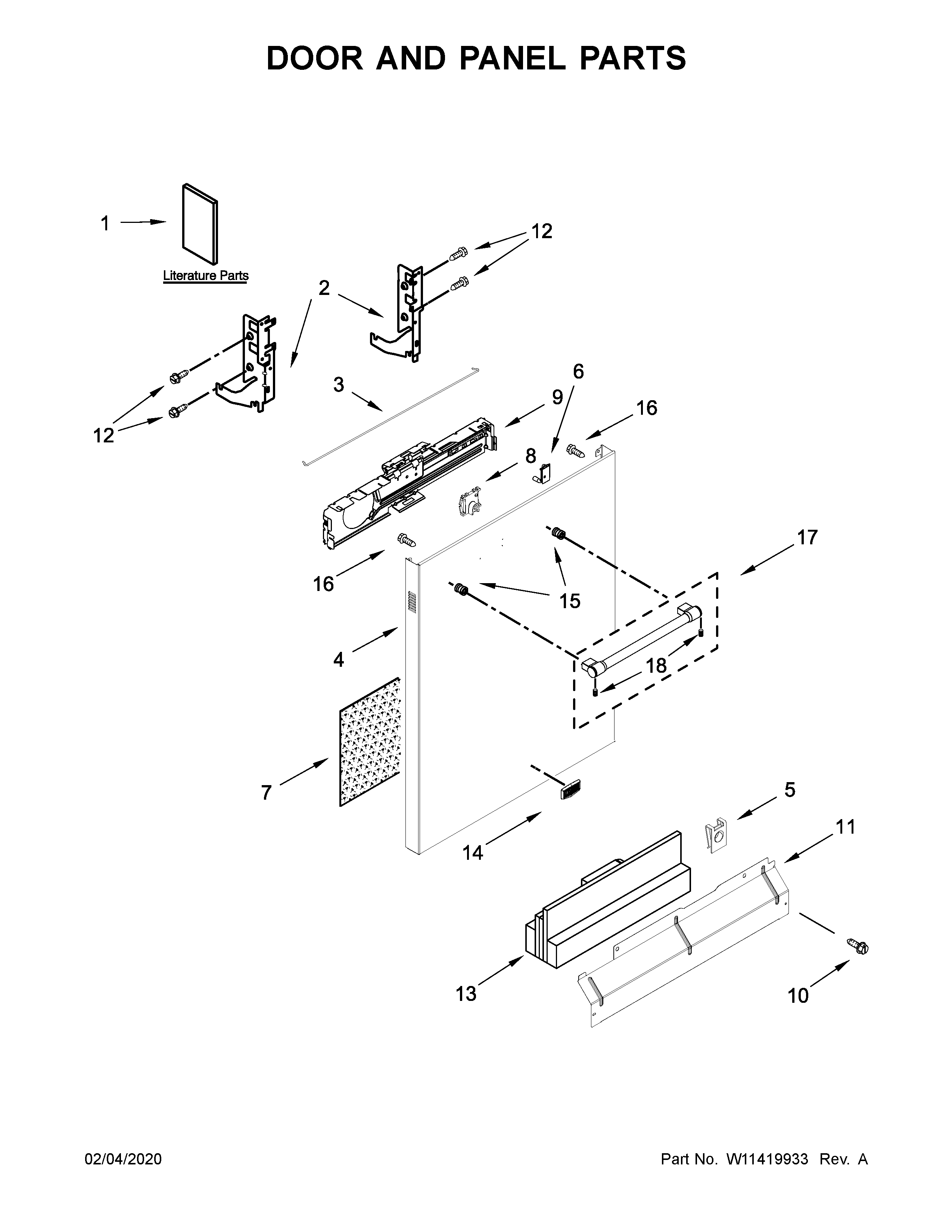 Maytag MDB7979SHZ1 door and panel parts diagram