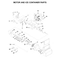 Whirlpool WRS325SDHB04 motor and ice container parts diagram