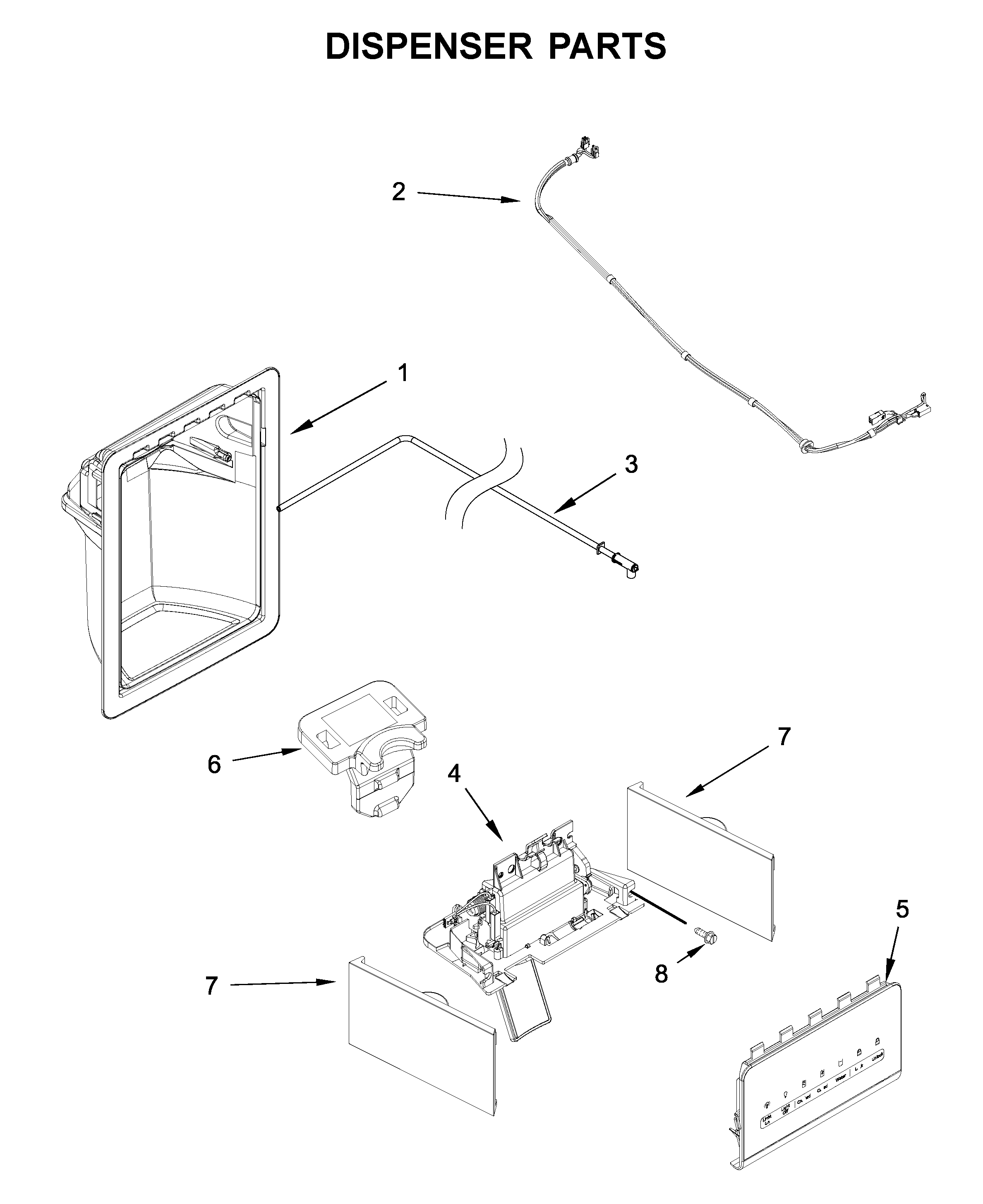 Whirlpool WRS325SDHV04 dispenser parts diagram