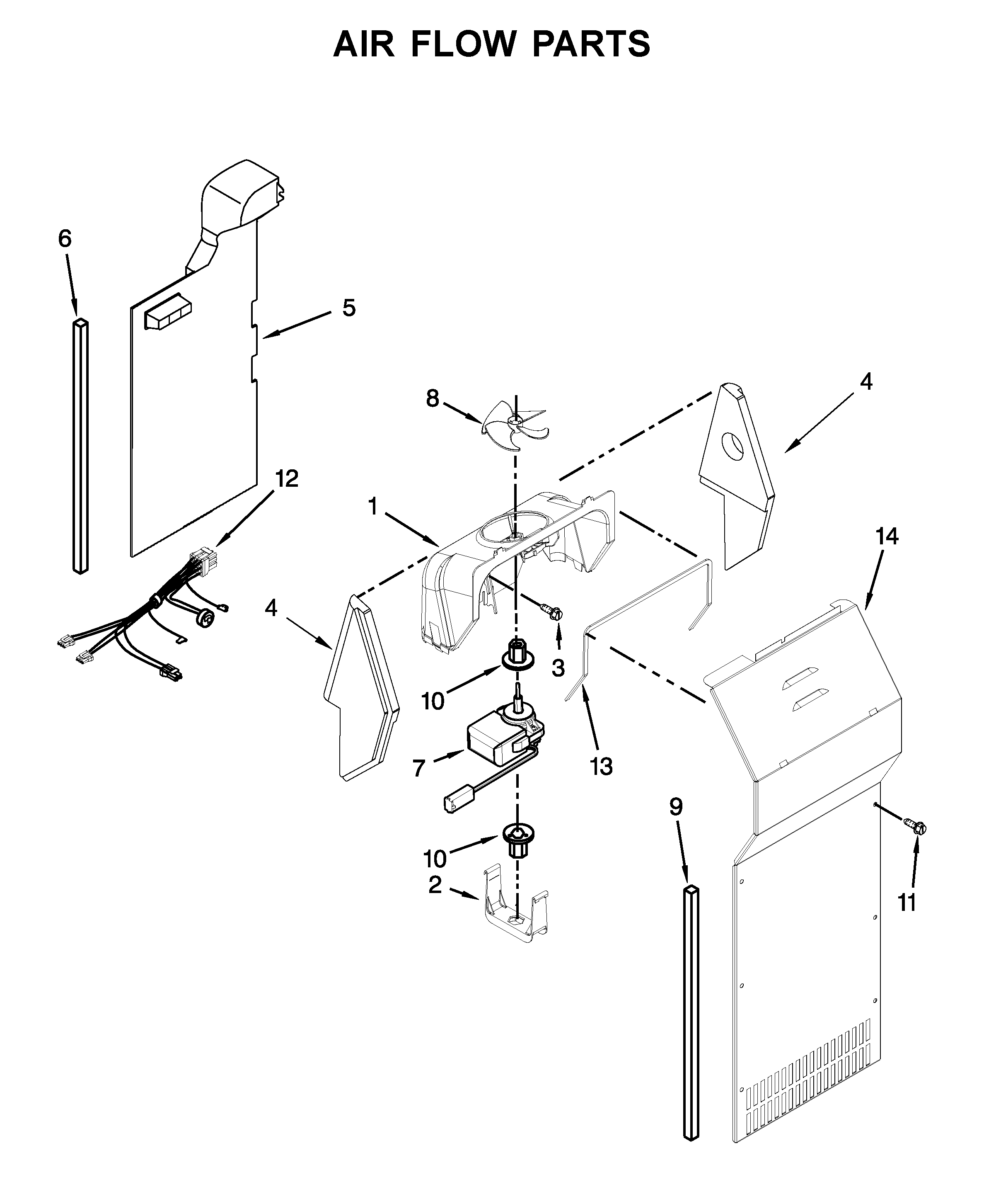 Whirlpool WRS325SDHV04 air flow parts diagram