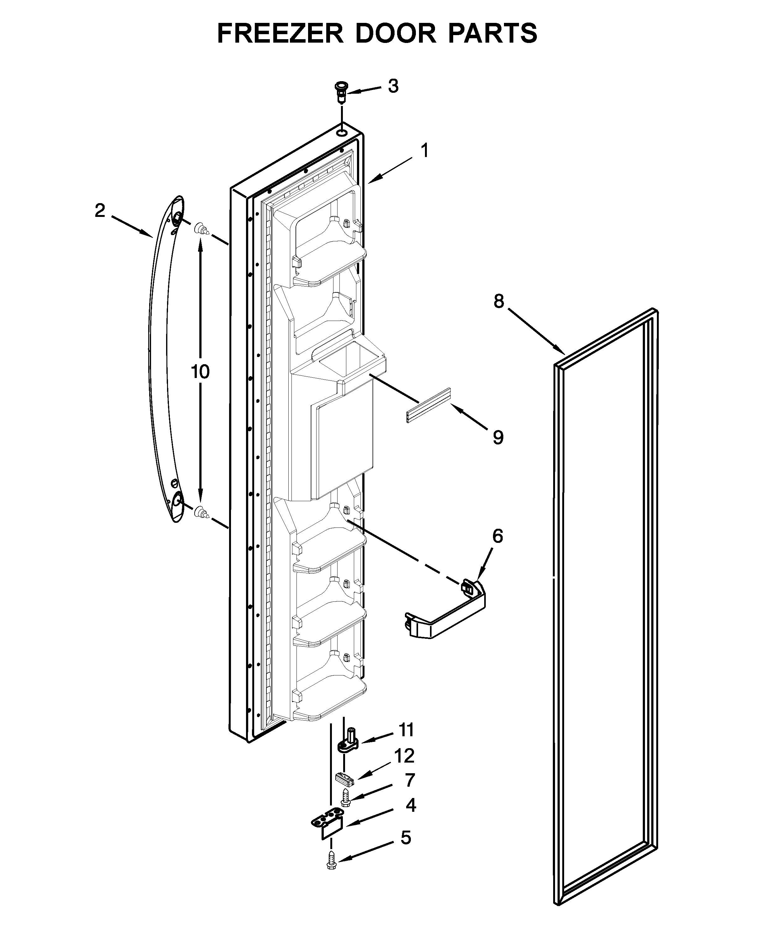 Amana ASI2575GRW02 freezer door parts diagram