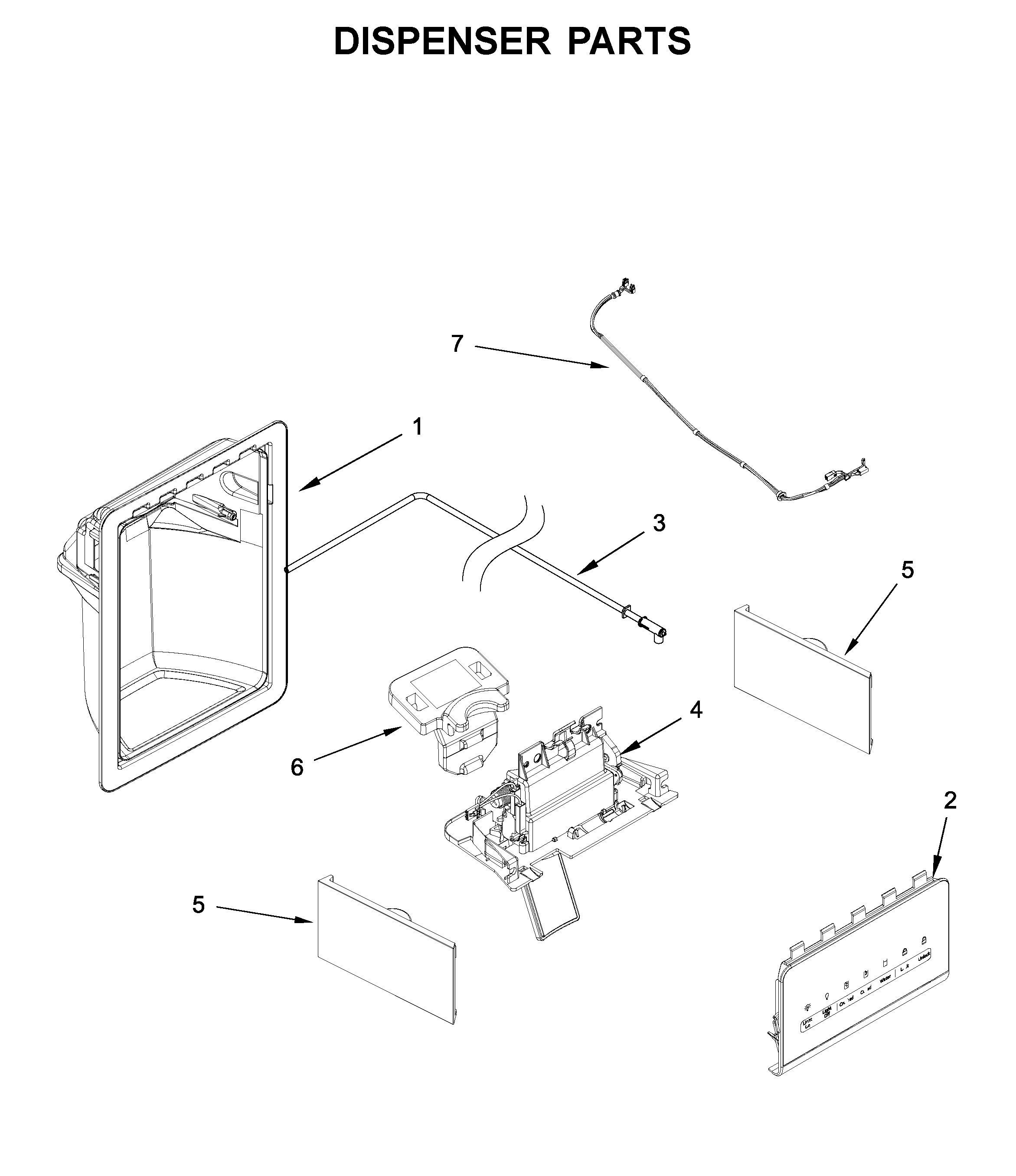 Amana ASI2575GRW02 dispenser parts diagram