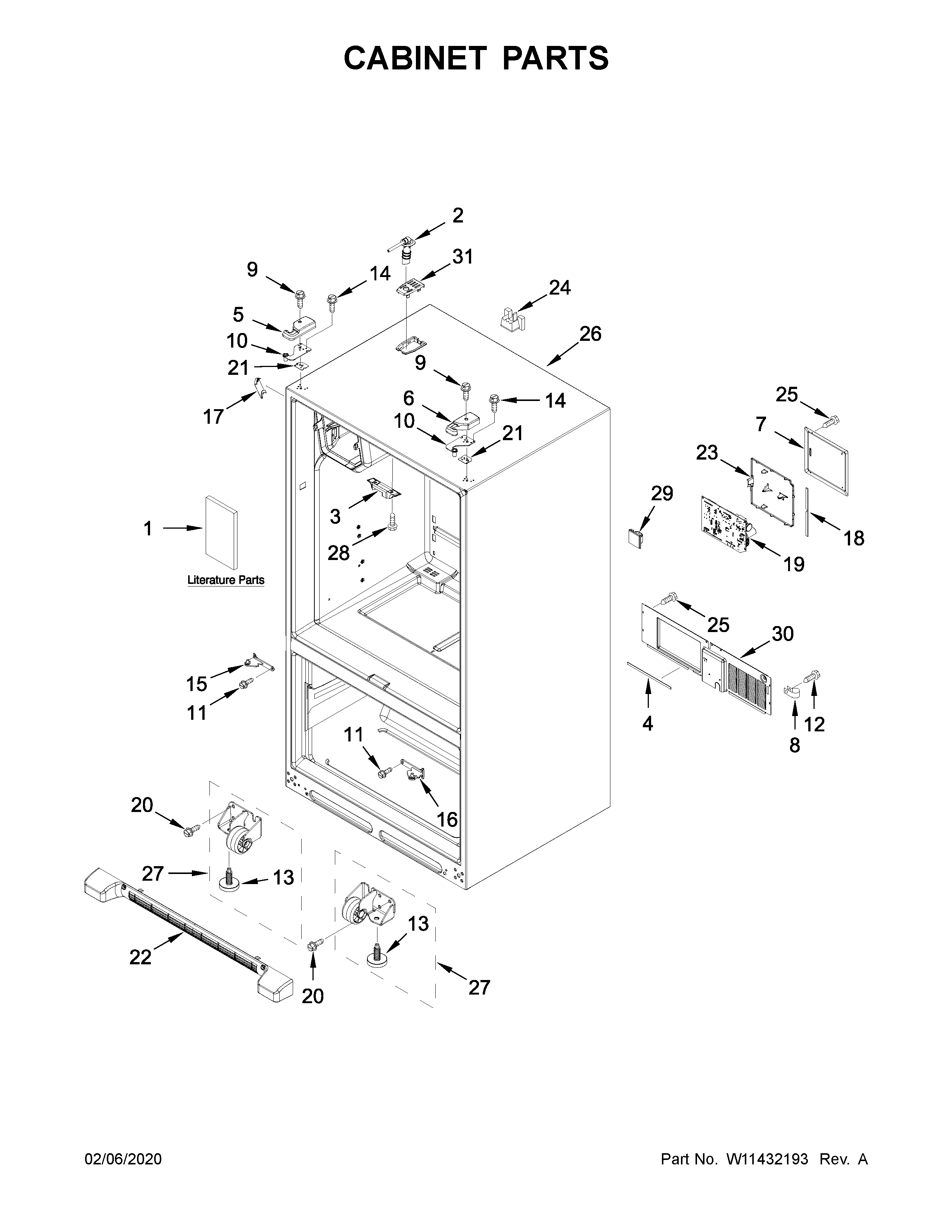 Maytag MFI2570FEZ08 cabinet parts diagram