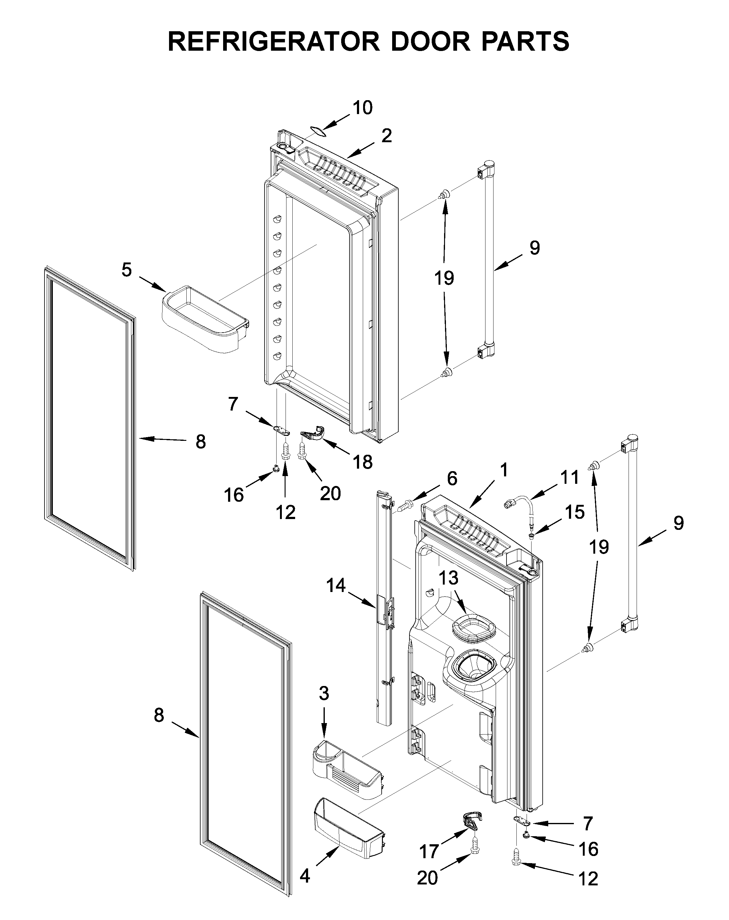 Maytag MFI2570FEZ08 refrigerator door parts diagram
