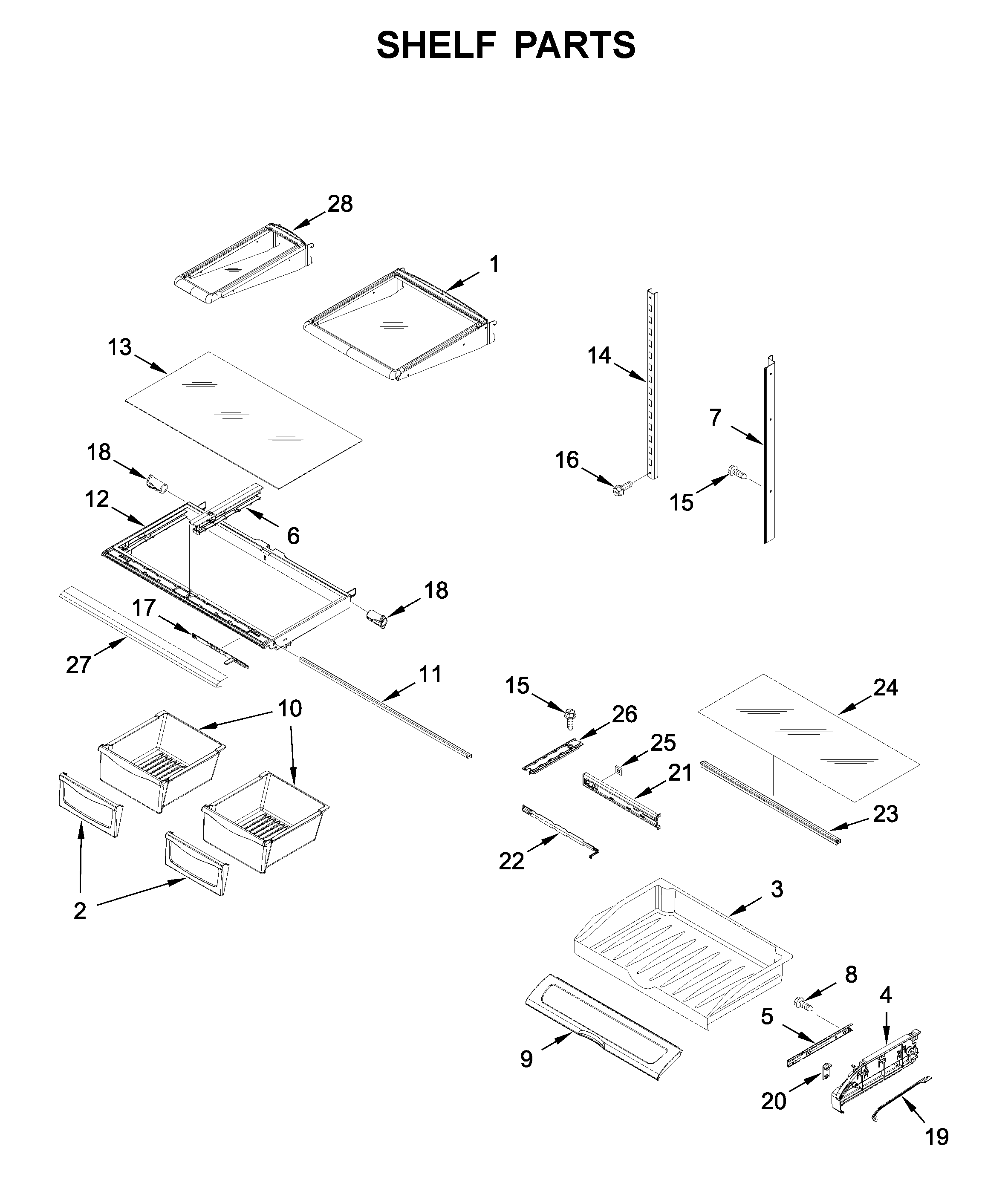 Maytag MFI2570FEZ08 shelf parts diagram