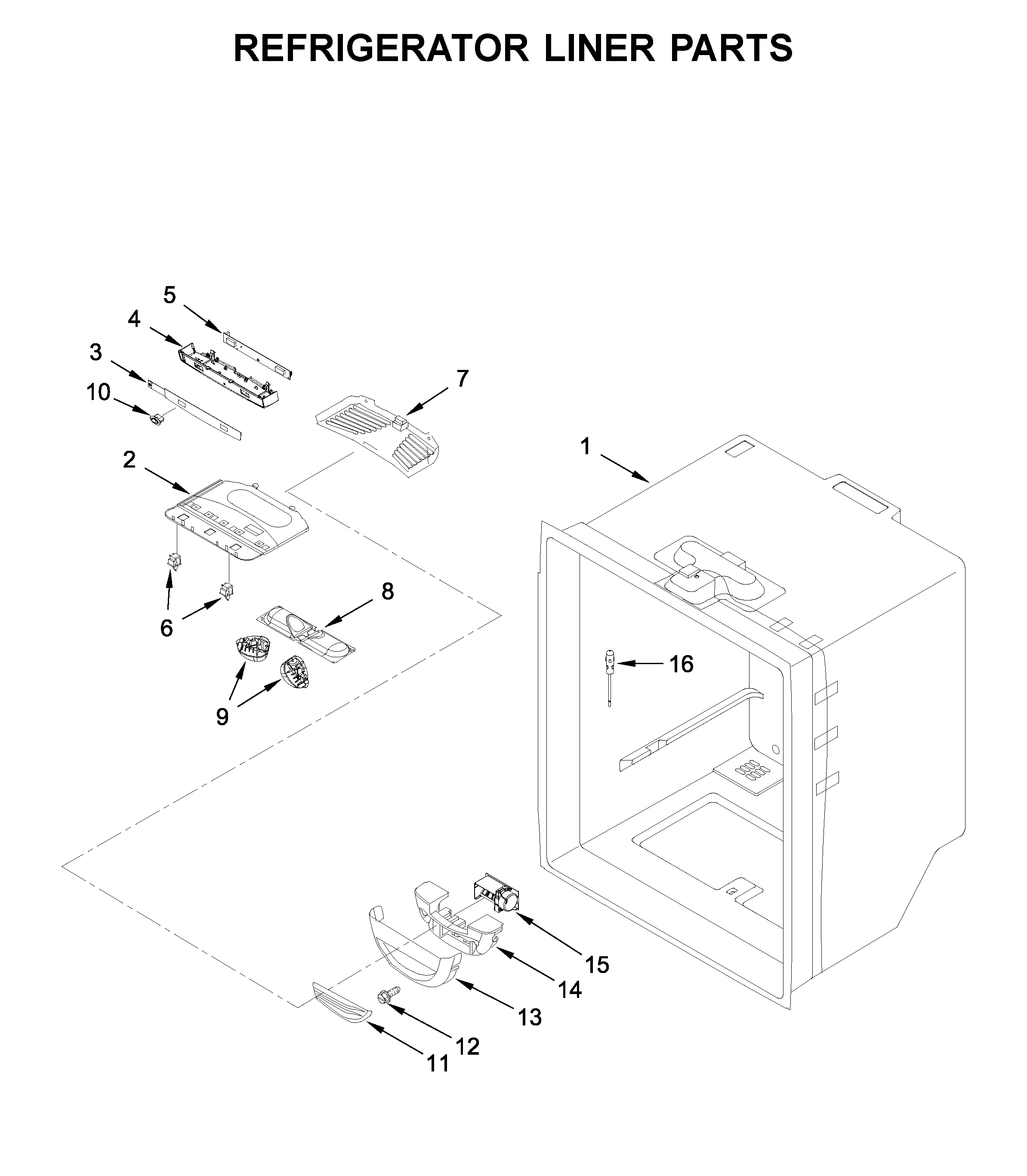 Maytag MFF2558FEZ05 refrigerator liner parts diagram