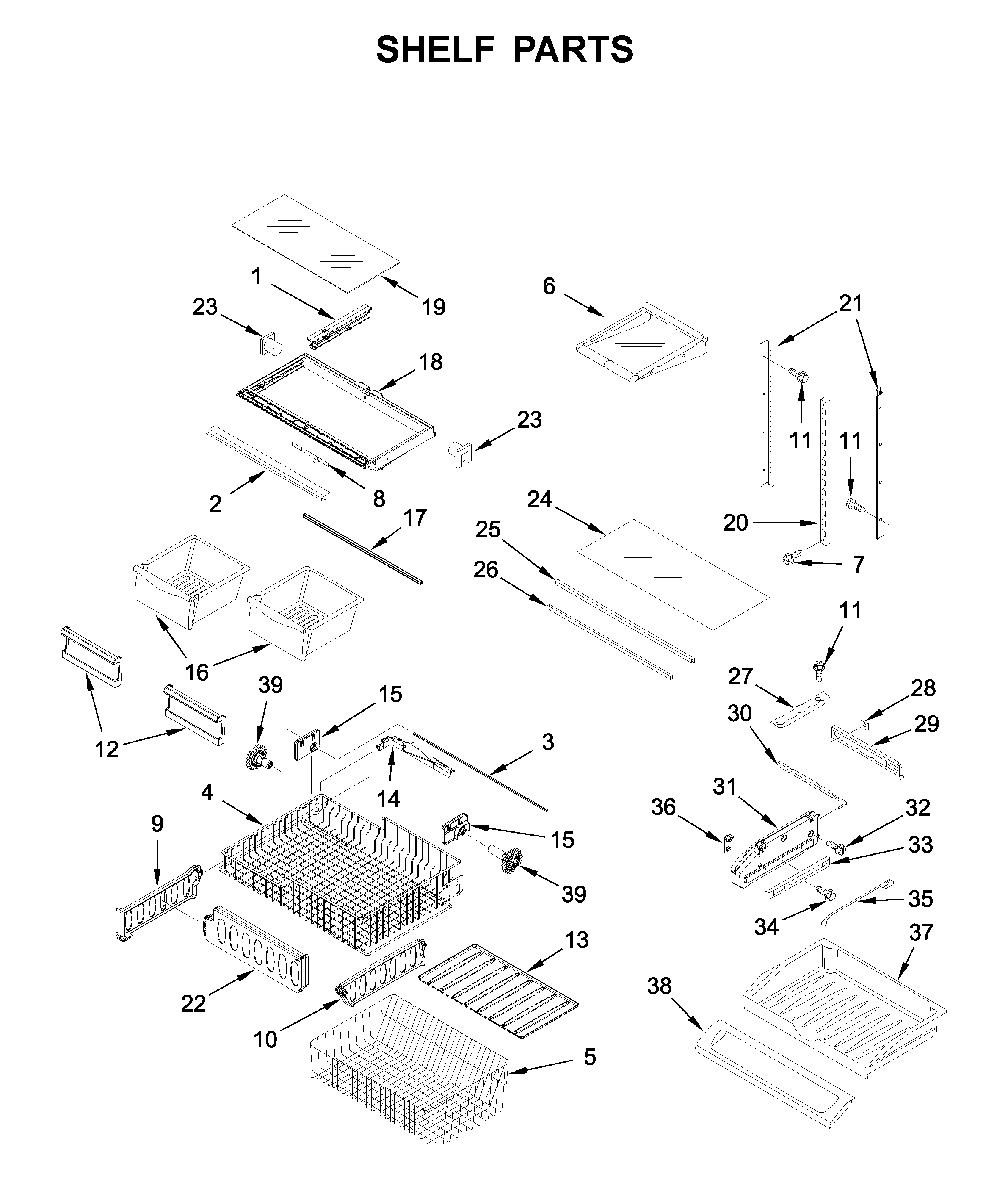 Maytag MFF2558FEZ05 shelf parts diagram