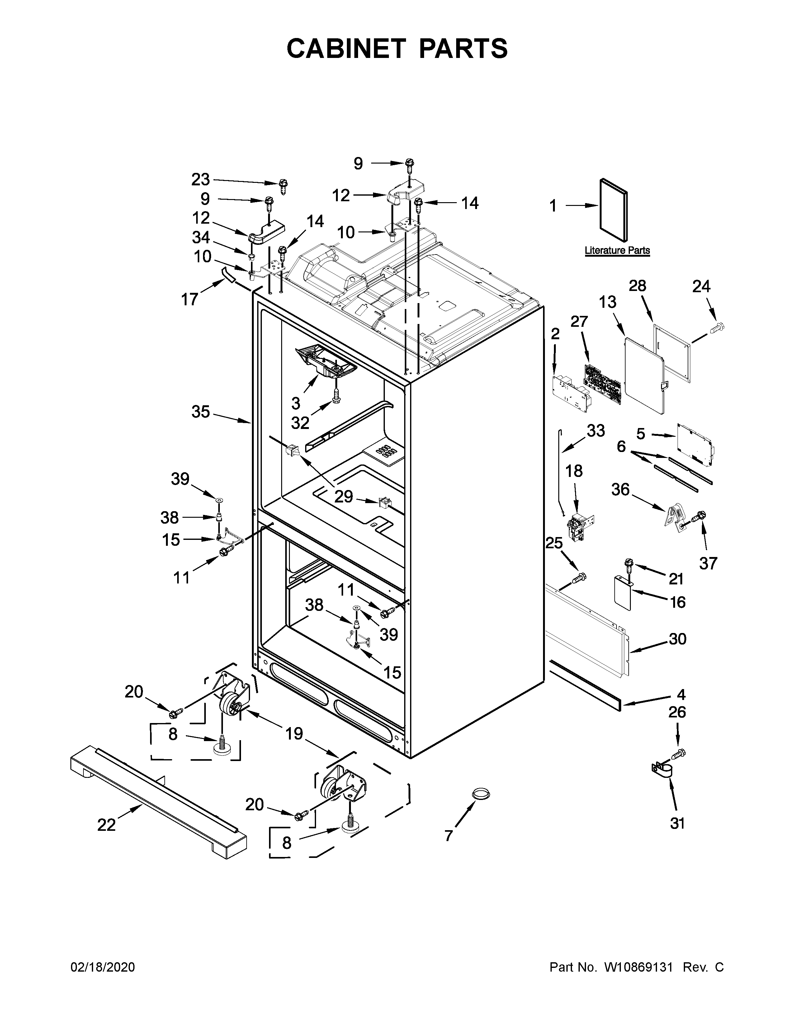 KitchenAid KRMF706ESS02 cabinet parts diagram