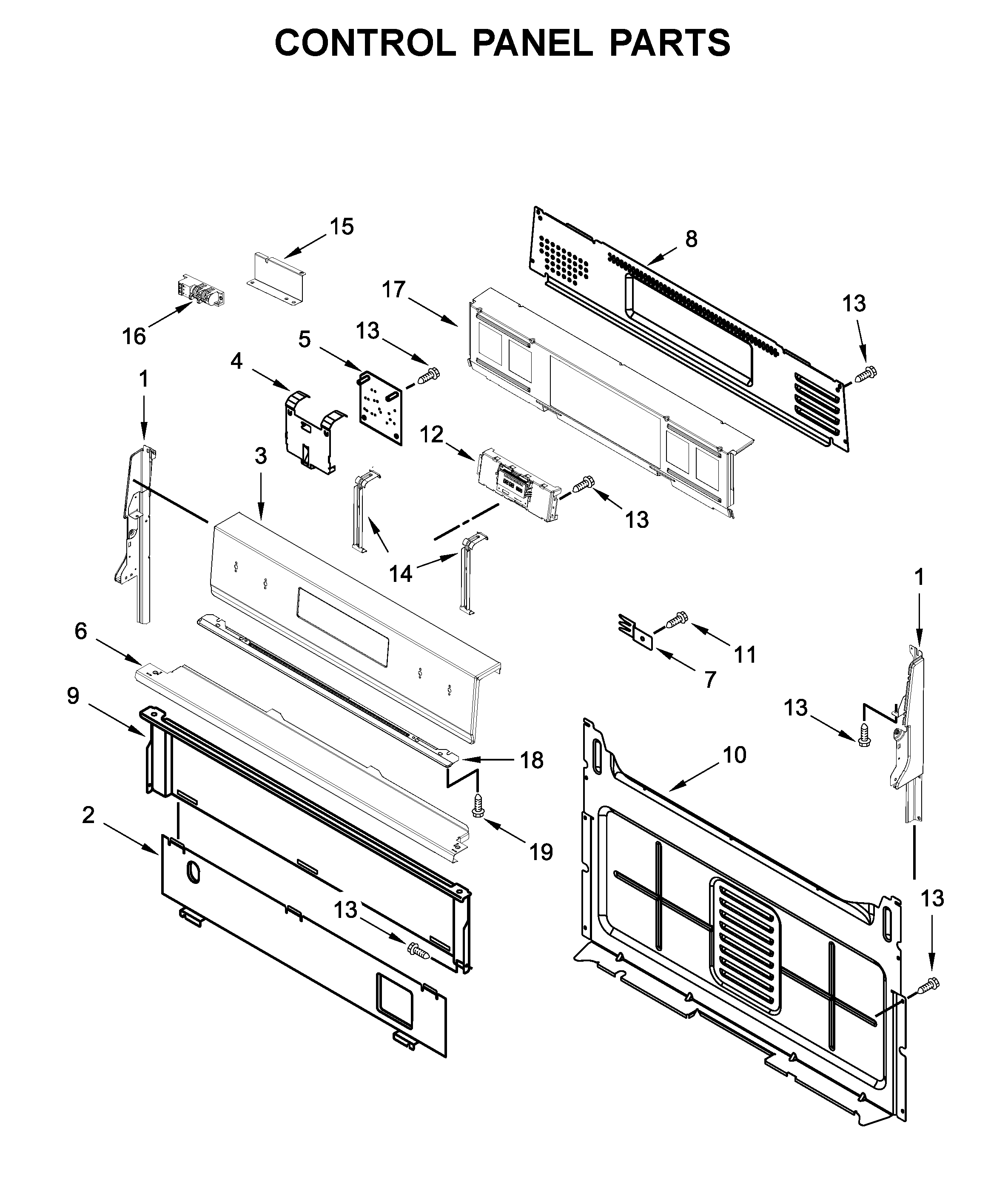 Whirlpool WFG550S0HZ1 control panel parts diagram