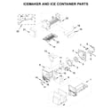 Whirlpool WRF555SDFZ11 icemaker and ice container parts diagram