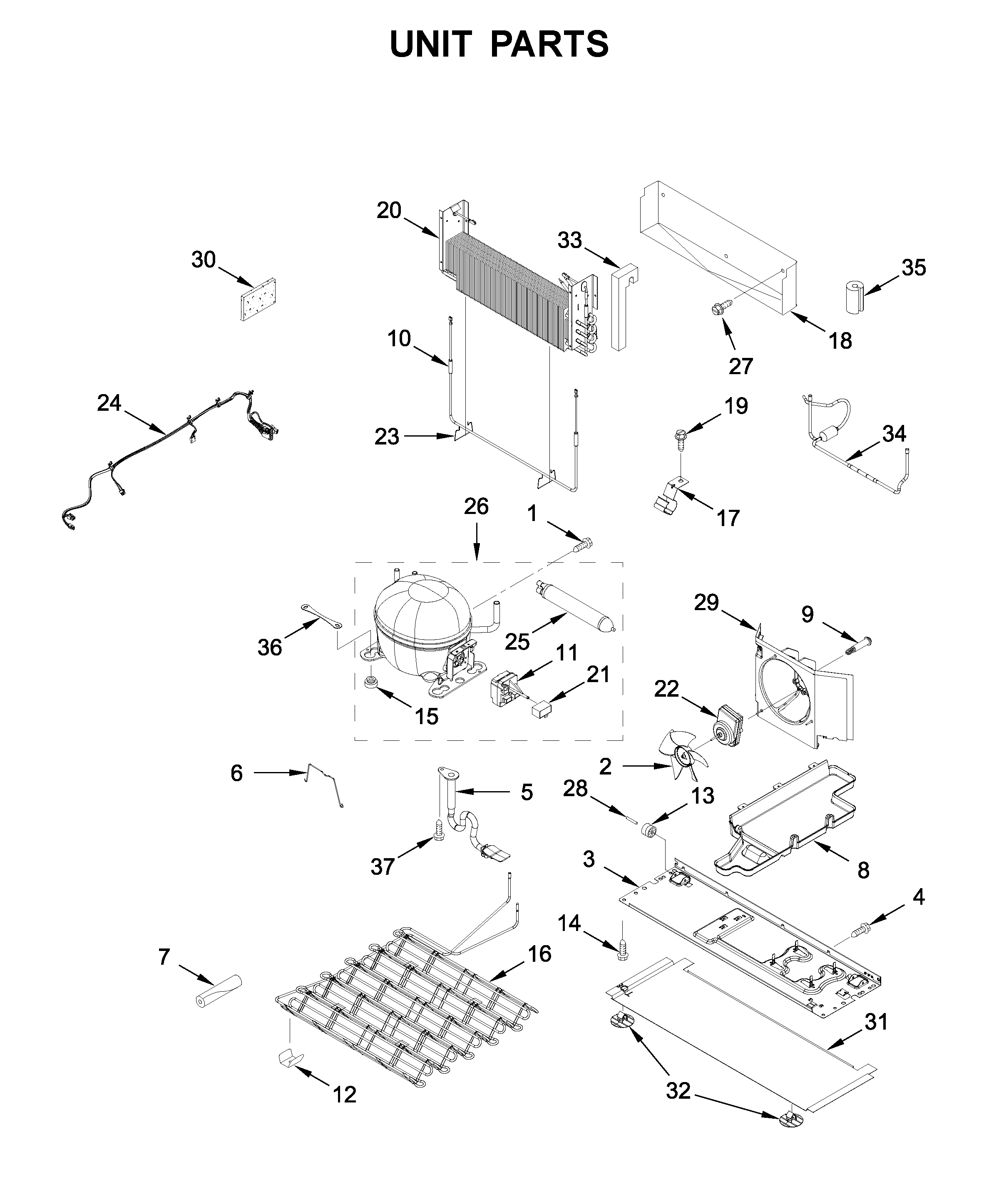 Whirlpool WRF767SDHZ01 unit parts diagram