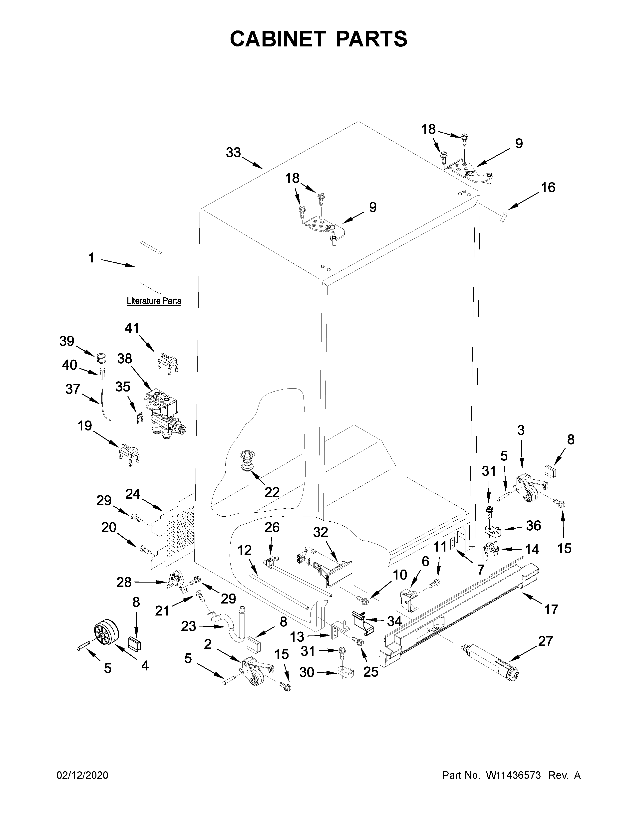 Whirlpool WRS335SDHB00 cabinet parts diagram