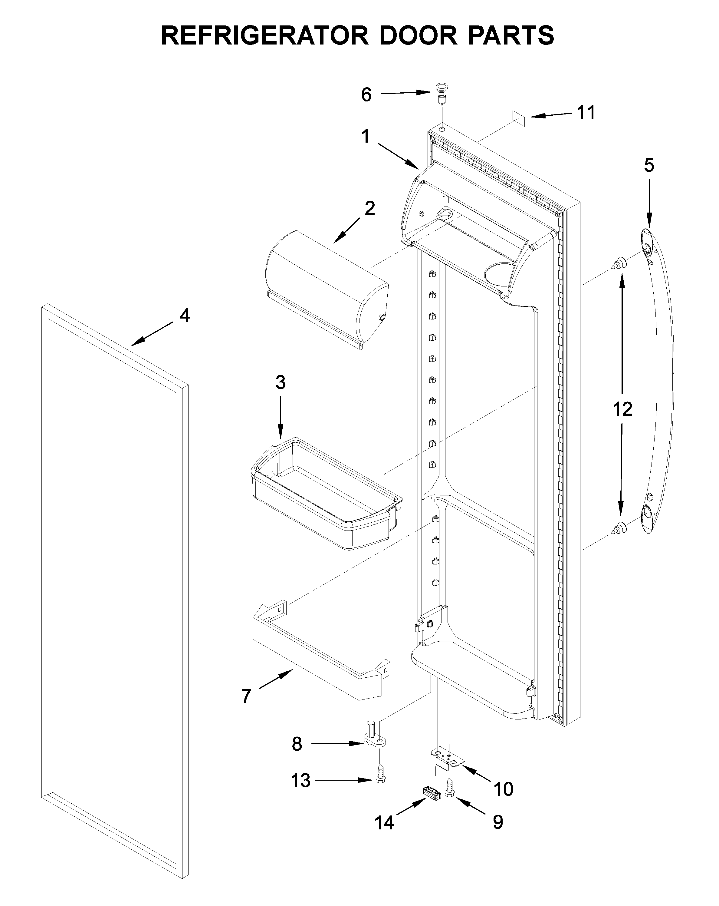Whirlpool WRS335SDHB00 refrigerator door parts diagram