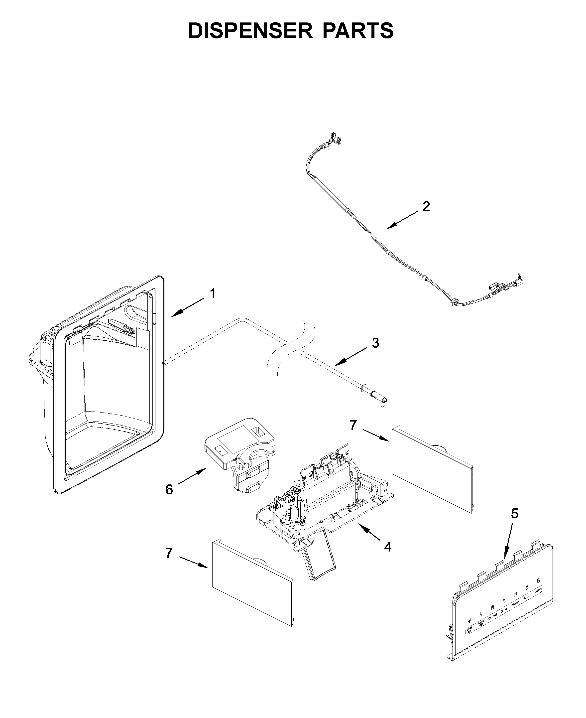 Whirlpool WRS335SDHB00 dispenser parts diagram