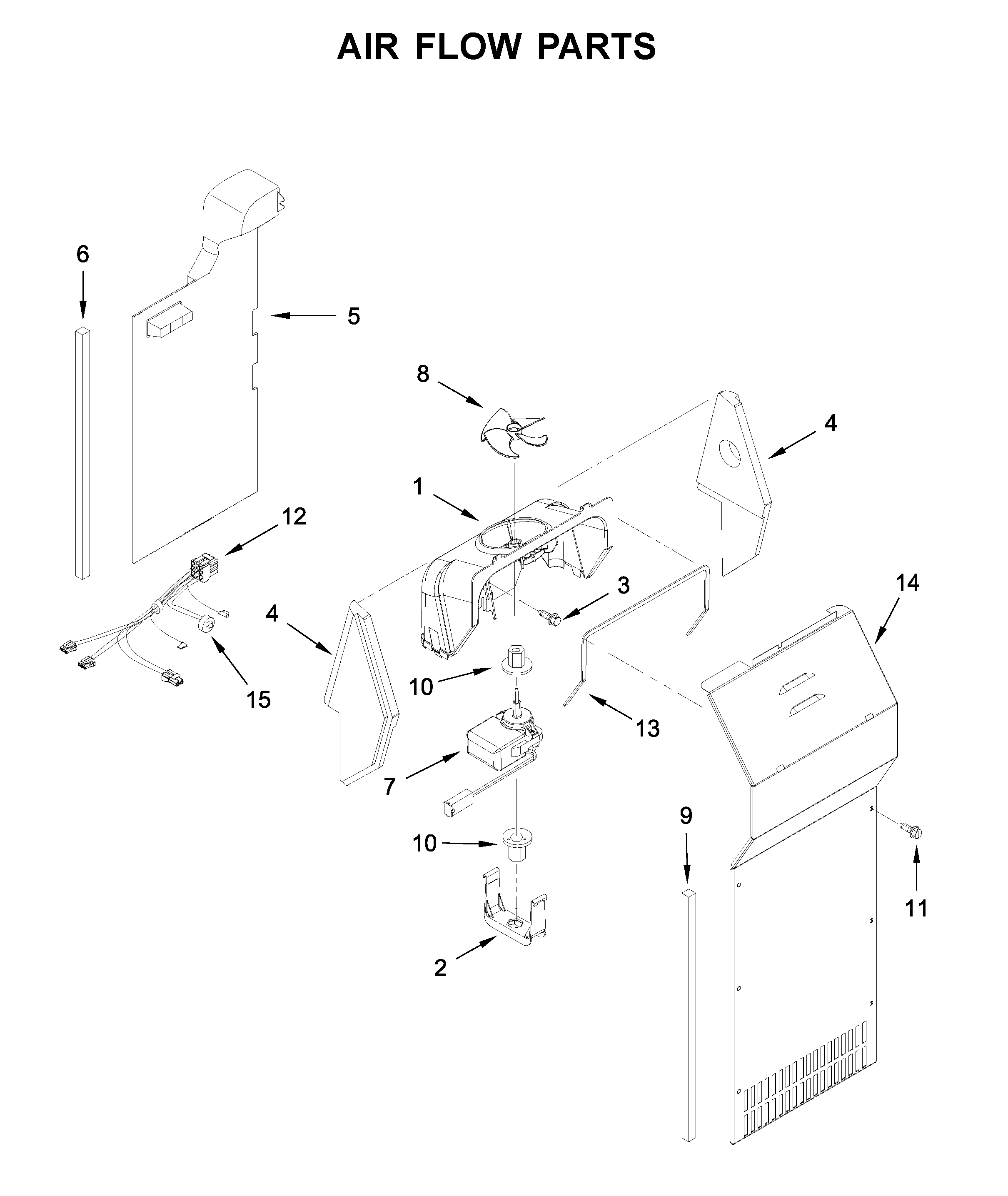 Whirlpool WRS335SDHB00 air flow parts diagram