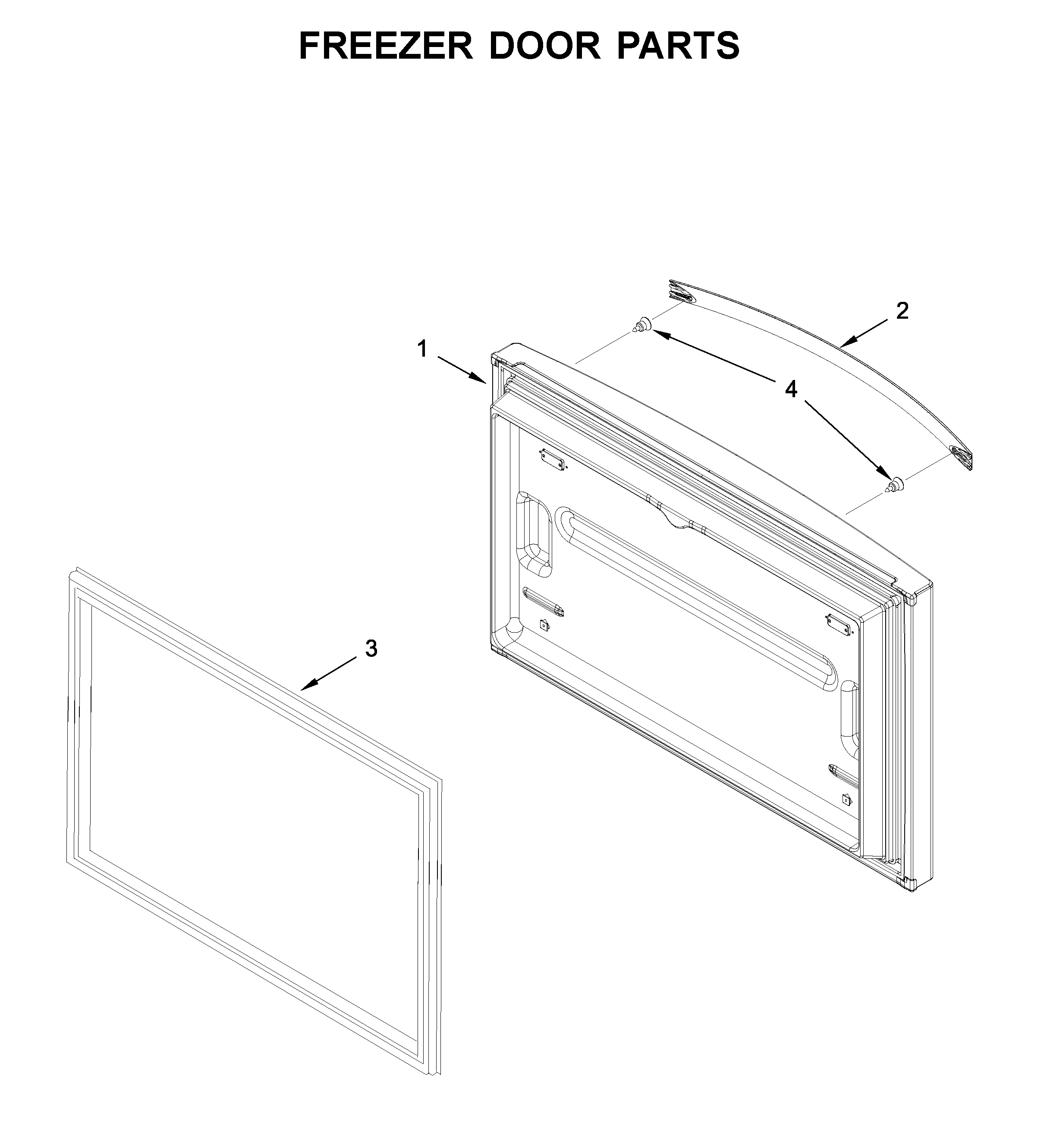 Whirlpool WRF535SMHZ04 freezer door parts diagram