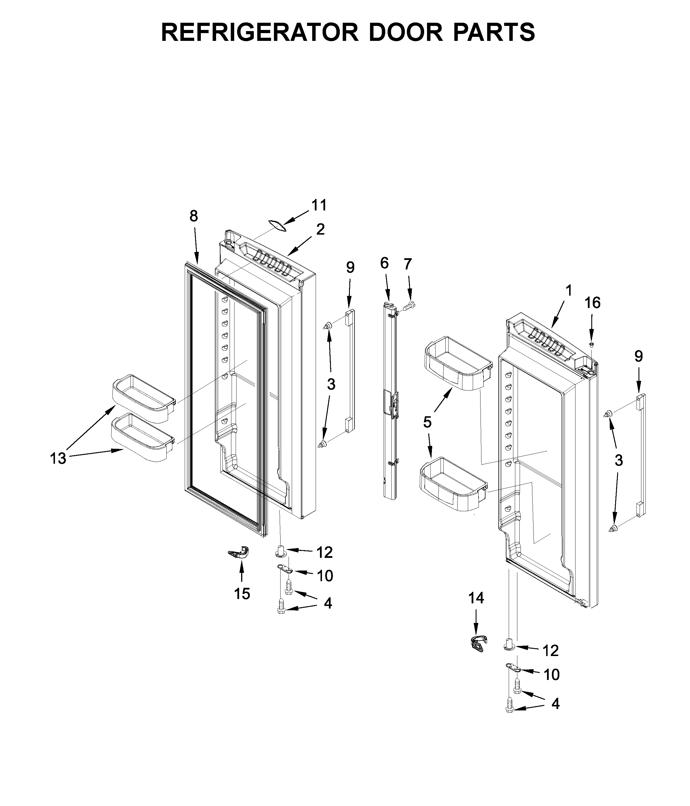 Whirlpool WRFA32SMHZ03 refrigerator door parts diagram