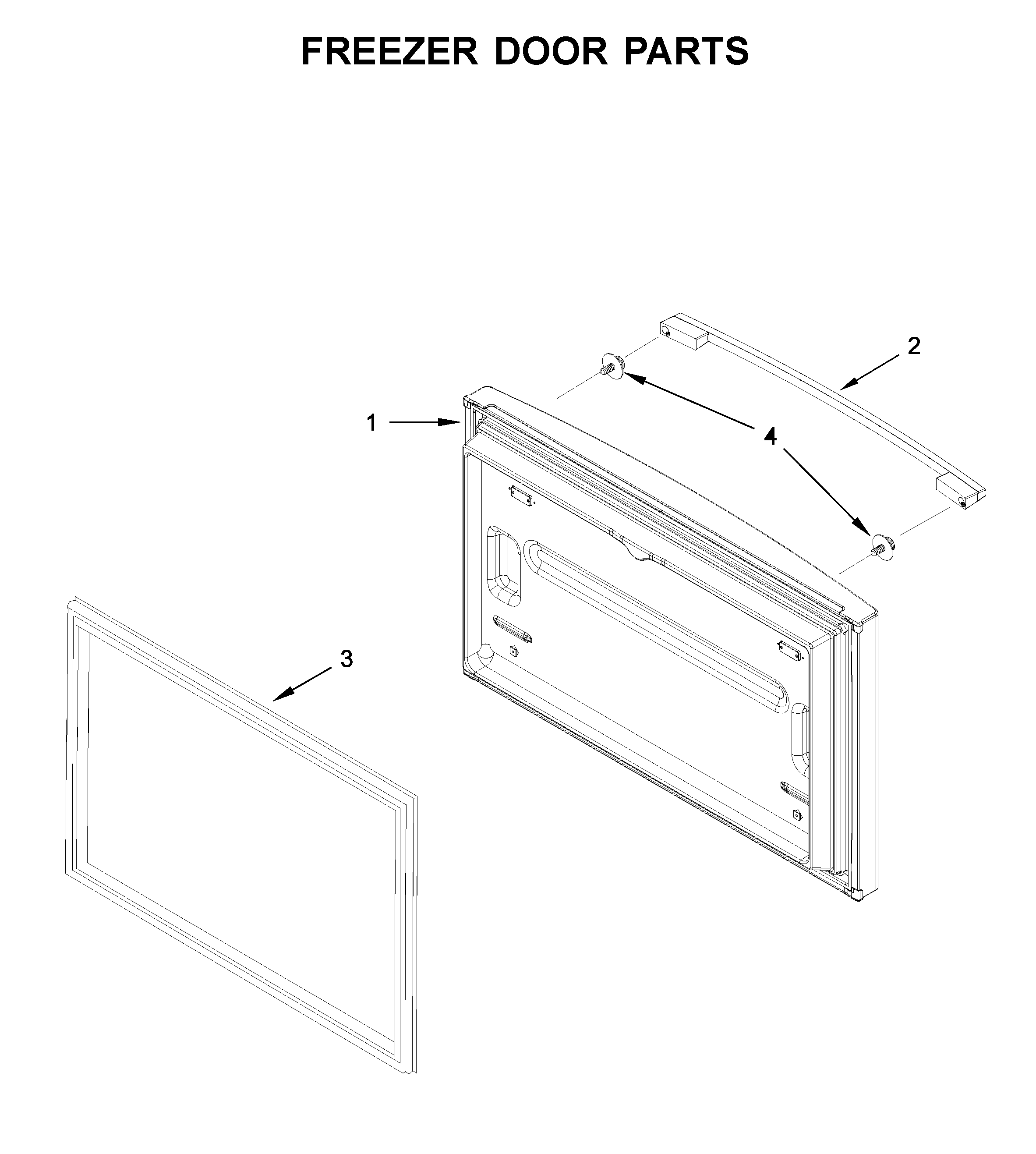 Whirlpool WRFA32SMHZ03 freezer door parts diagram