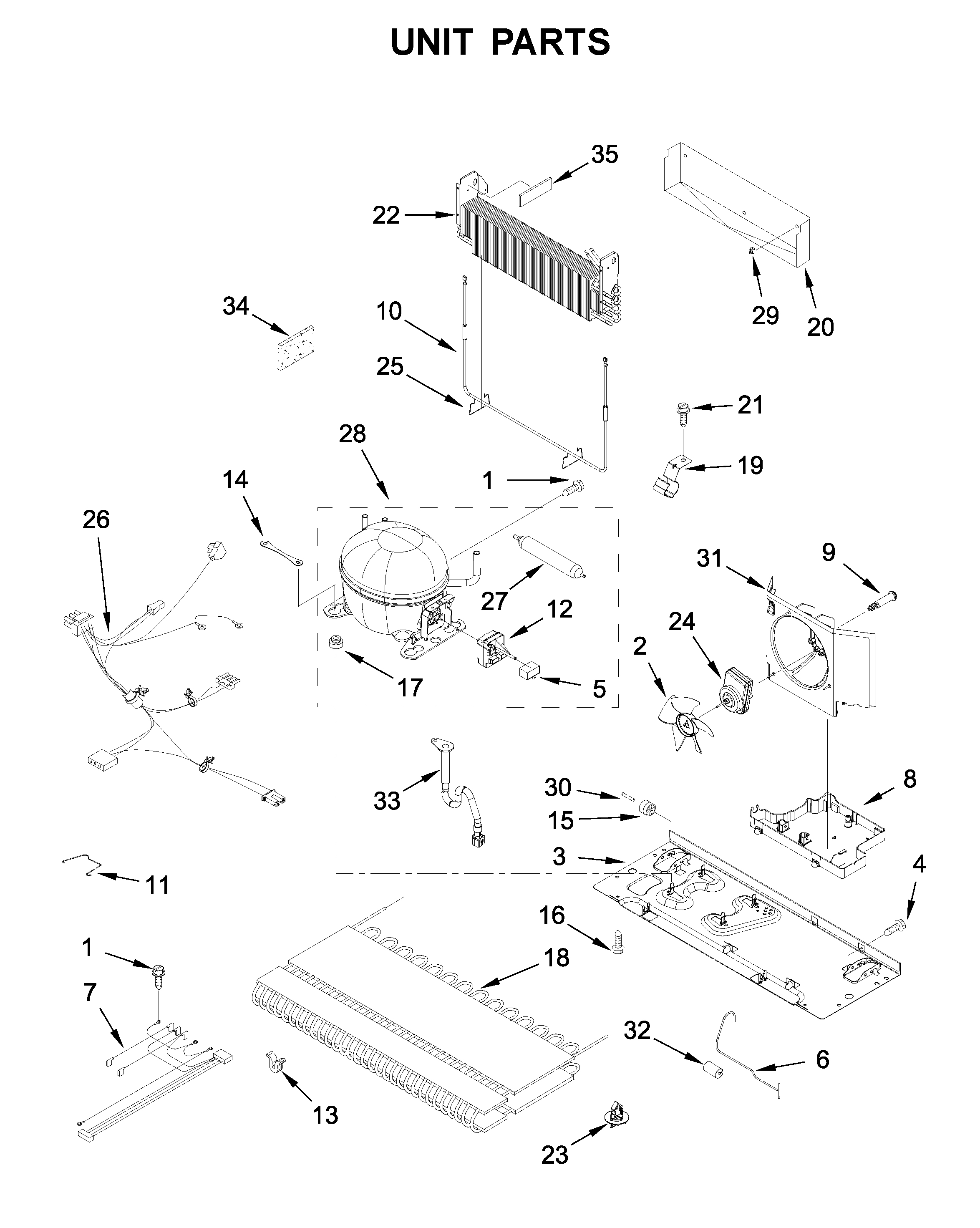 Whirlpool WRFA32SMHZ03 unit parts diagram