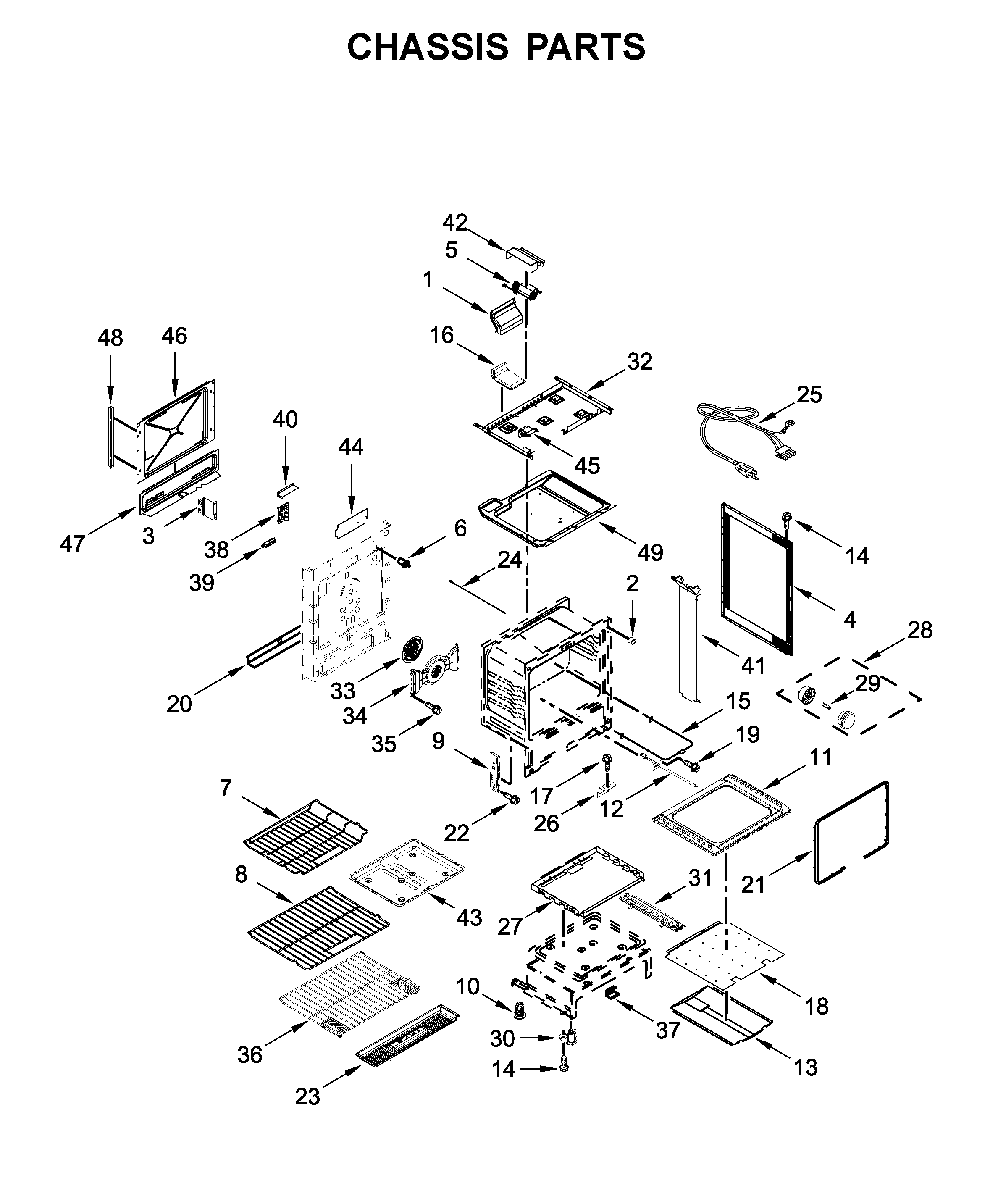 KitchenAid KSGG700ESS2 chassis parts diagram