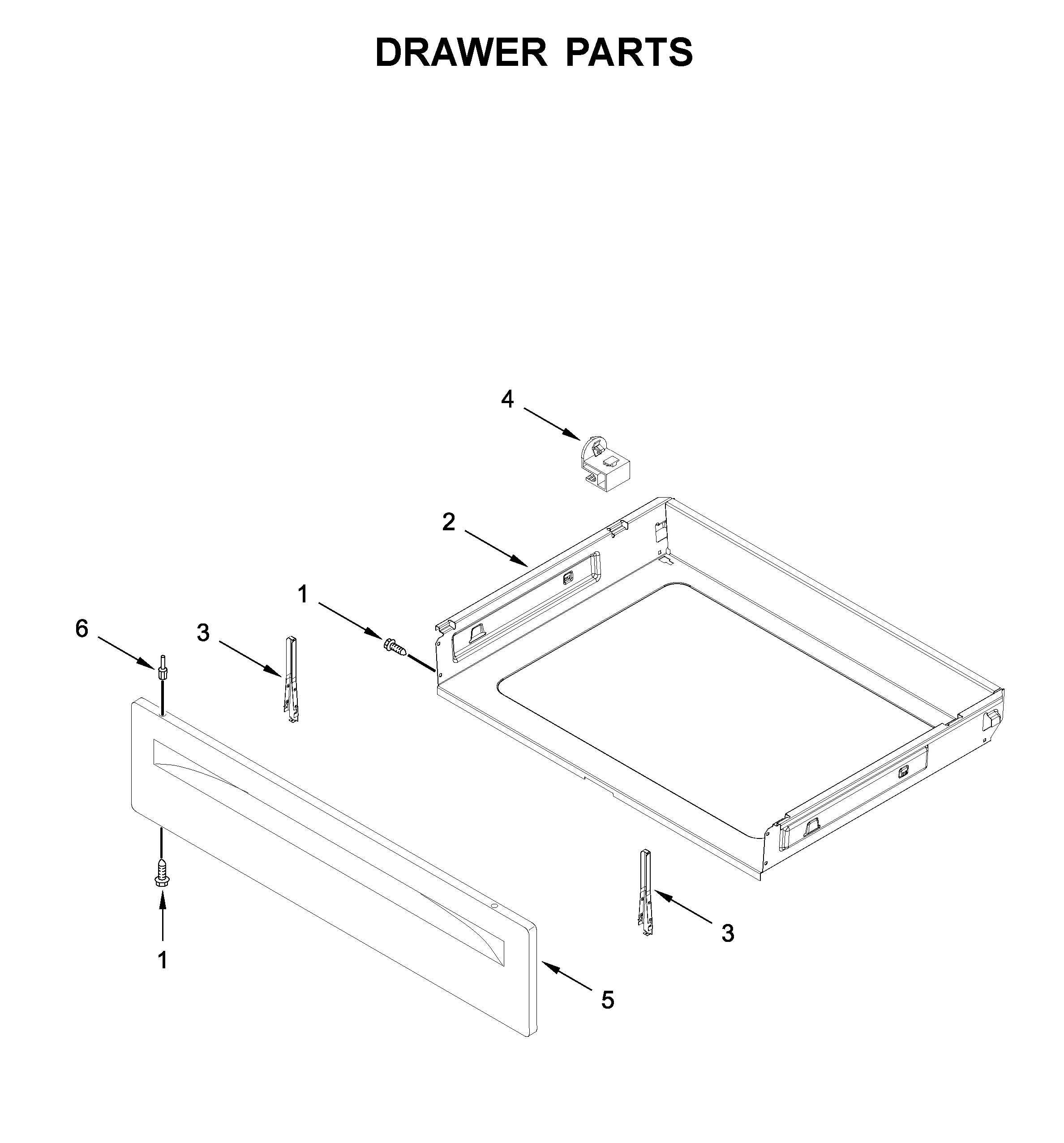 Whirlpool WFC150M0JB0 drawer parts diagram
