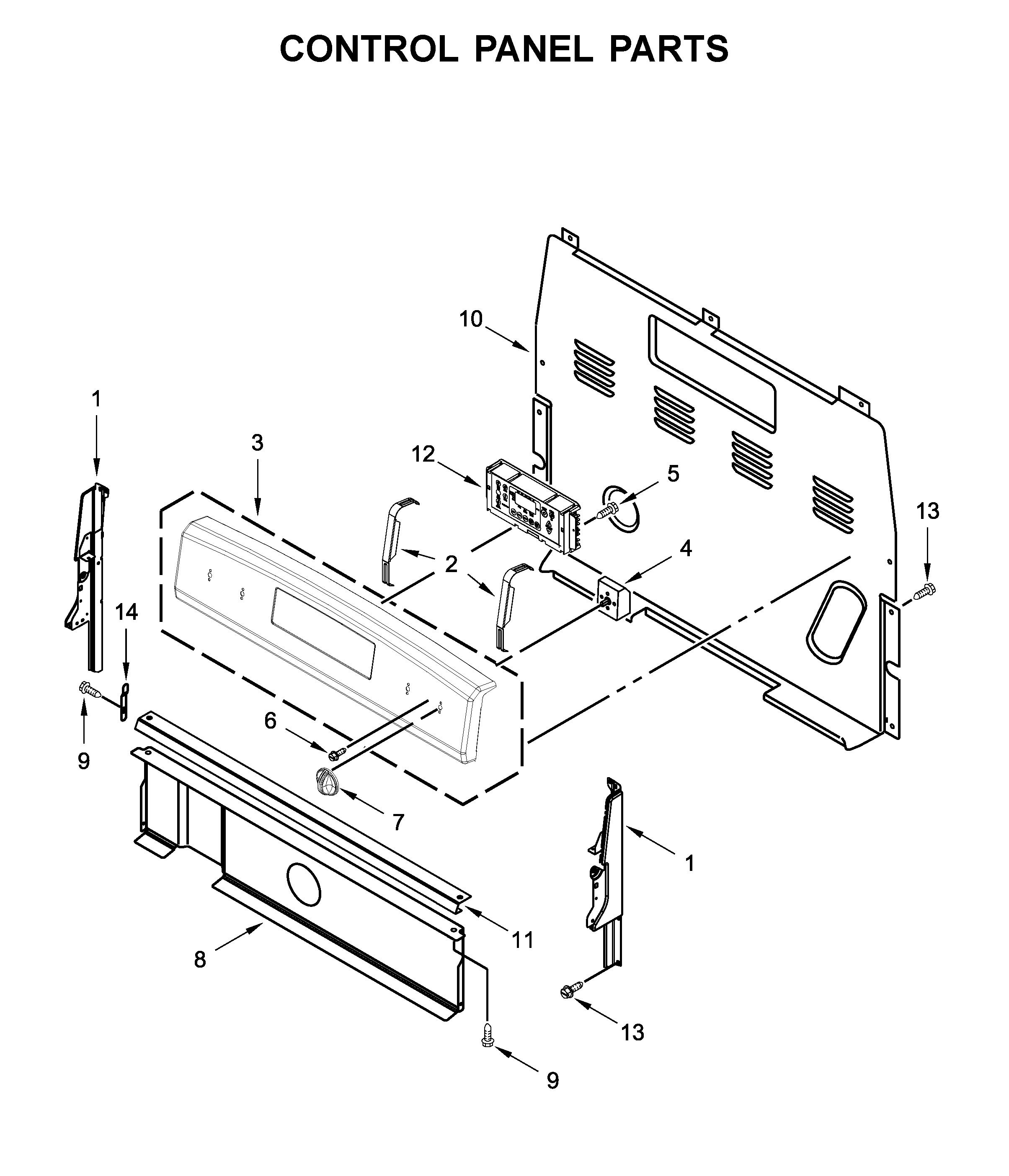 Whirlpool WFC315S0JS0 control panel parts diagram
