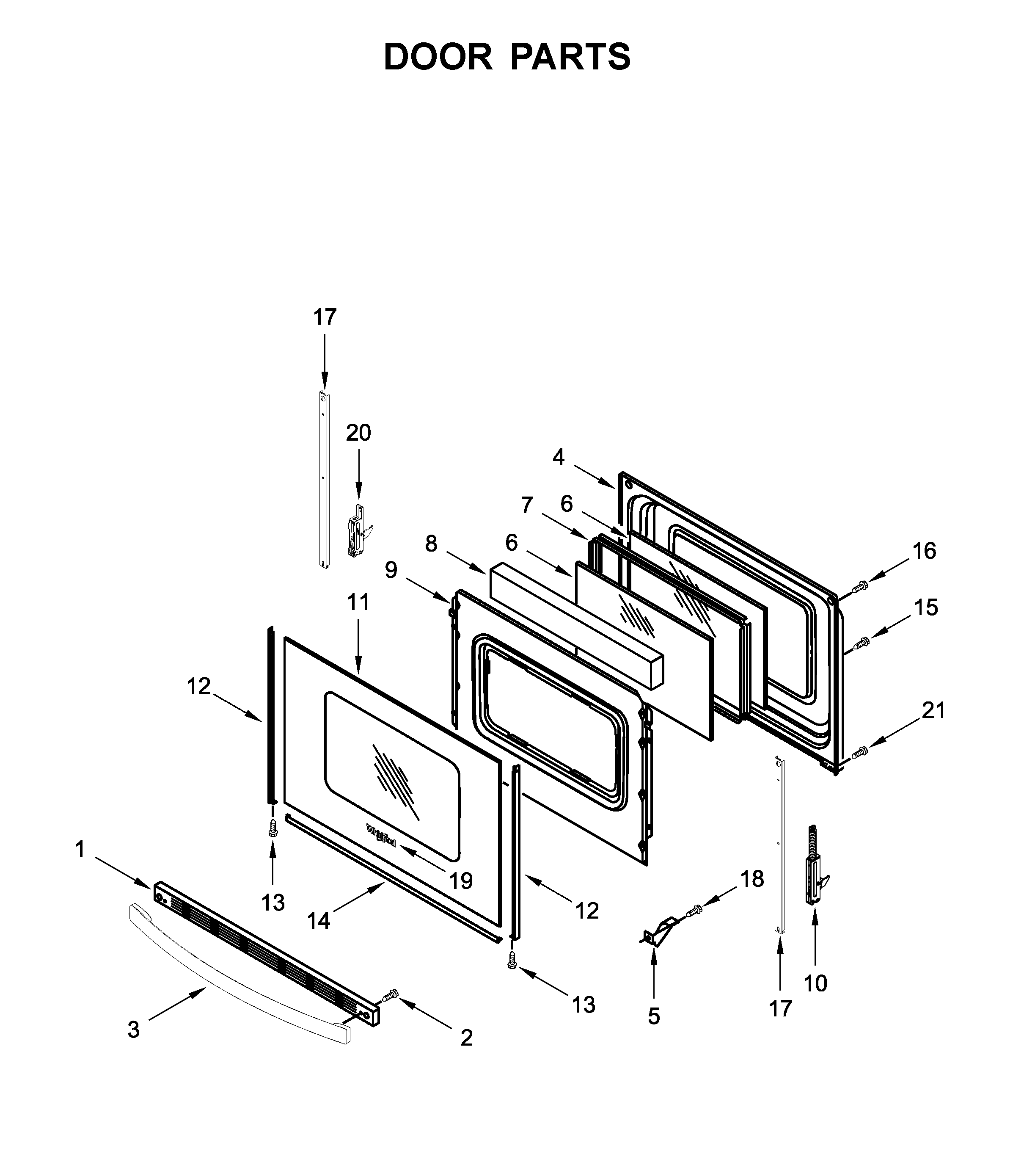 Whirlpool WFC315S0JS0 door parts diagram