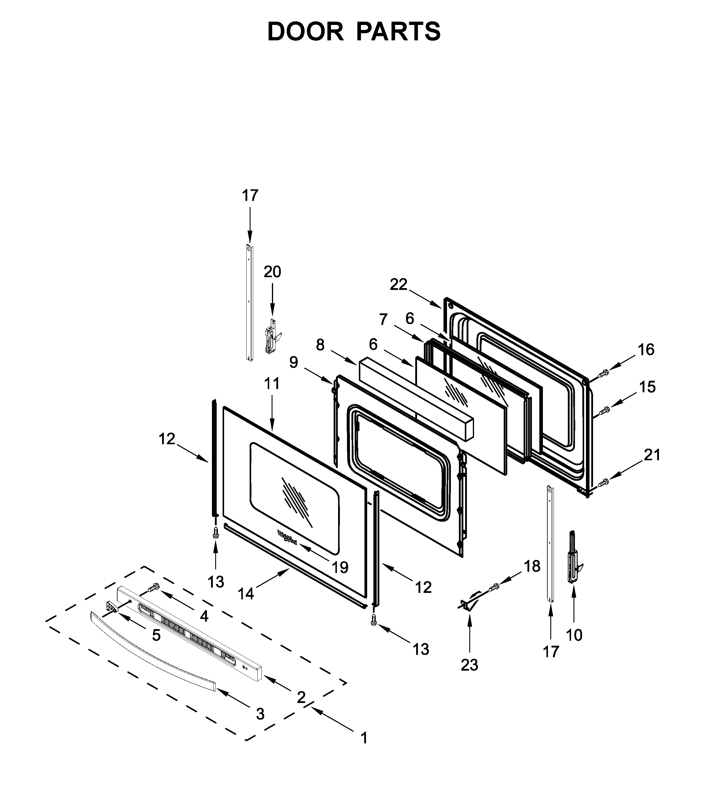 Whirlpool WFC315S0JW0 door parts diagram