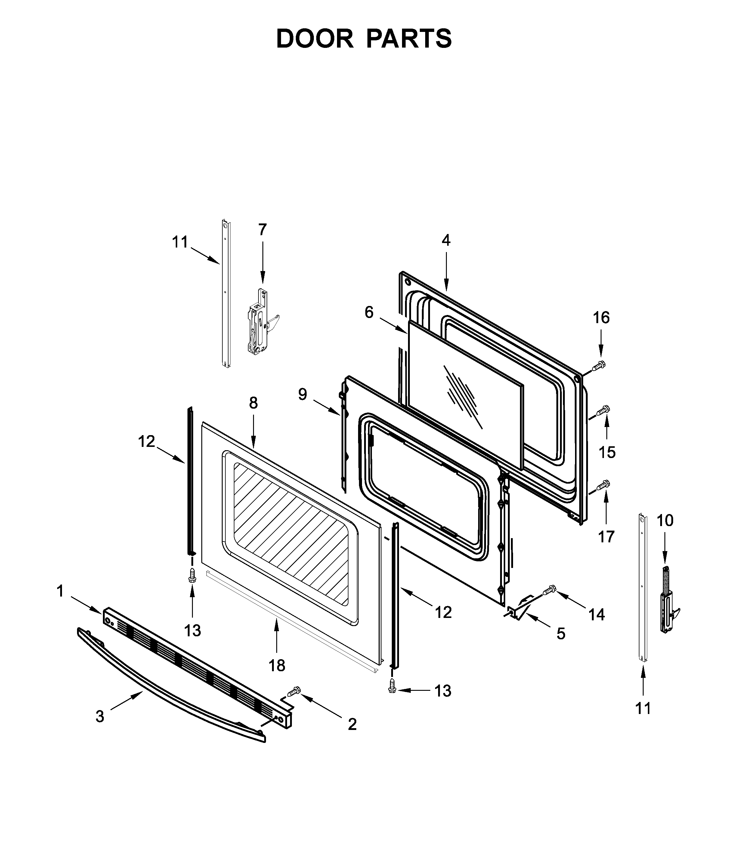 Amana YACR4303MFW5 door parts diagram