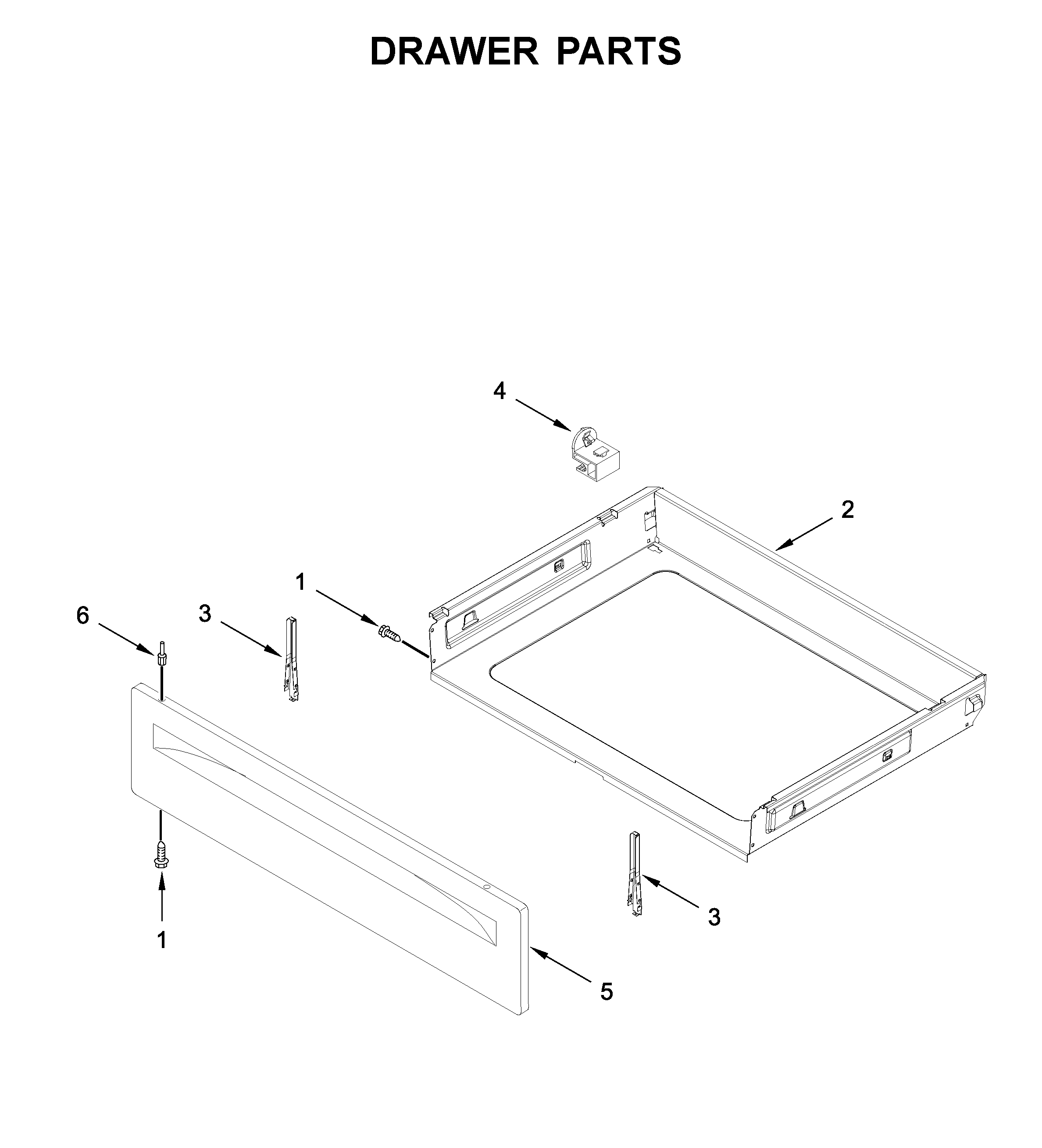 Amana YACR4303MFW5 drawer parts diagram