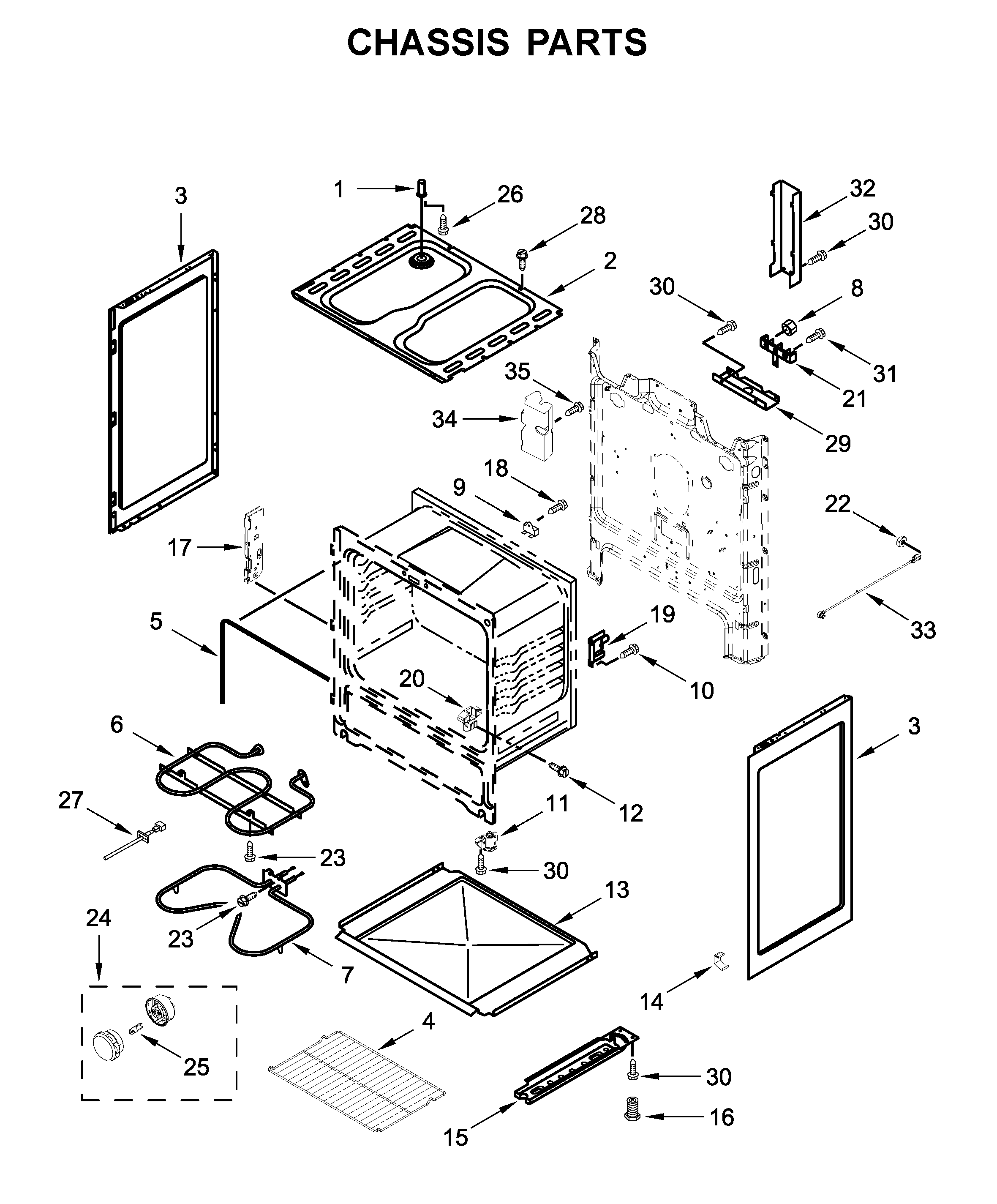Amana YACR4303MFS5 chassis parts diagram