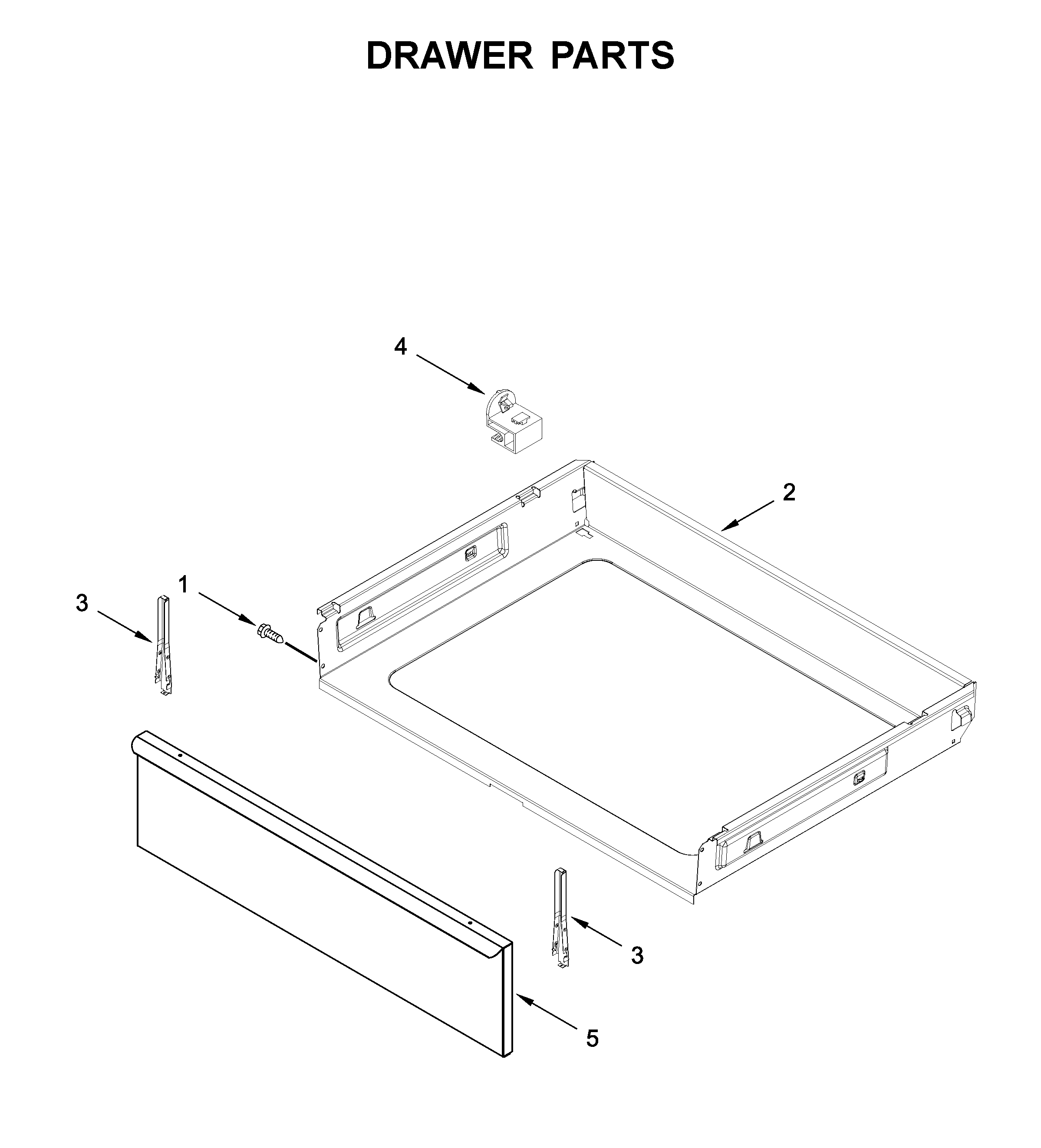 Amana YACR4303MFS5 drawer parts diagram