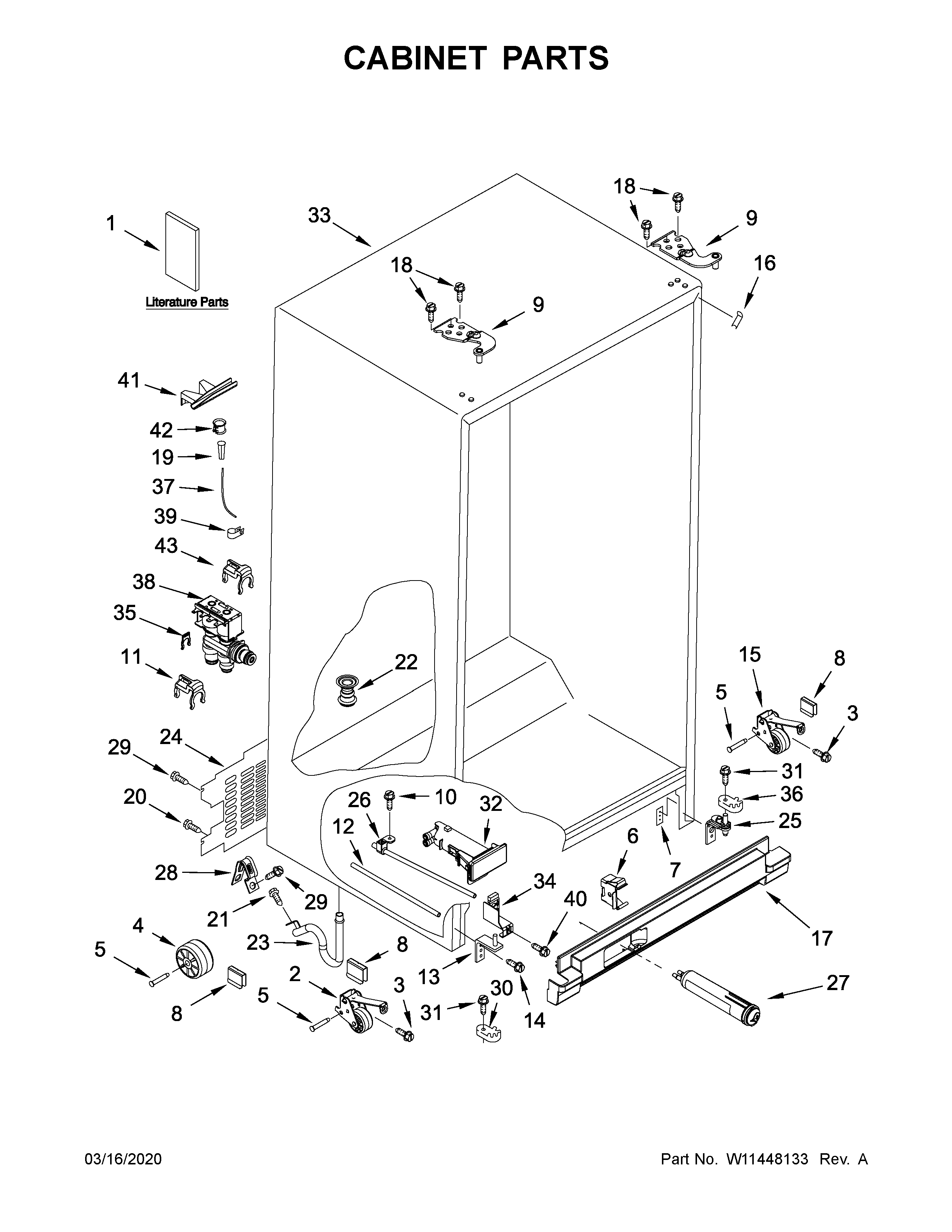 Amana ASI2175GRW03 cabinet parts diagram
