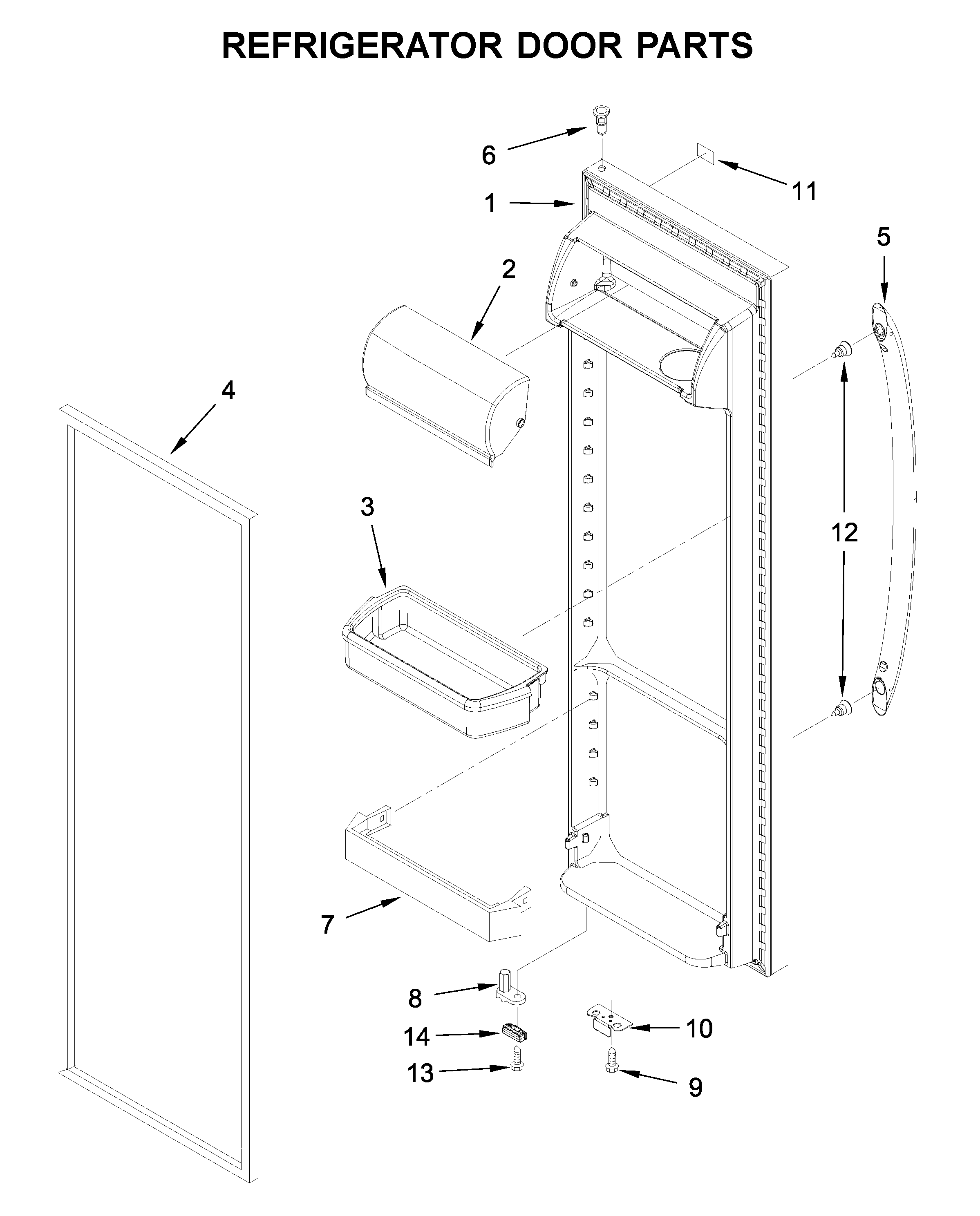 Amana ASI2175GRW03 refrigerator door parts diagram