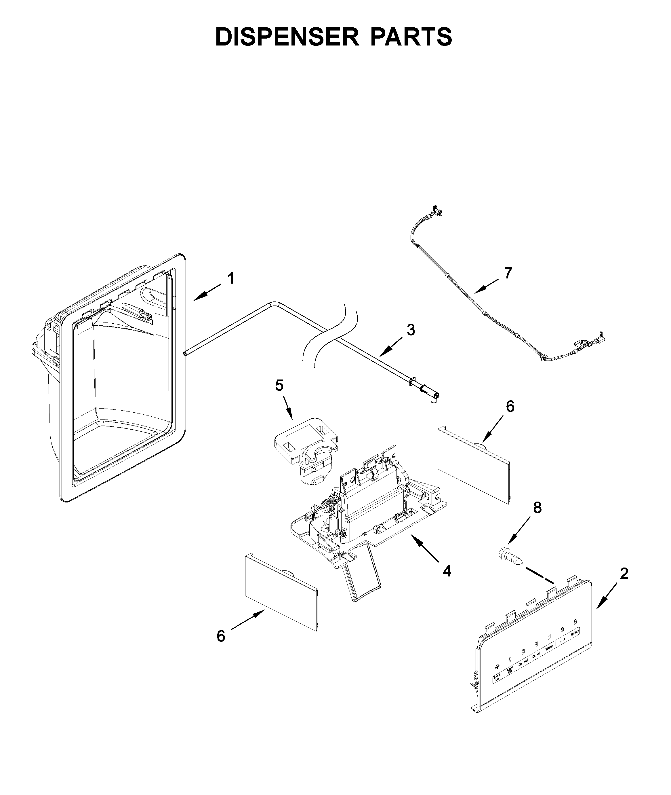 Amana ASI2175GRW03 dispenser parts diagram