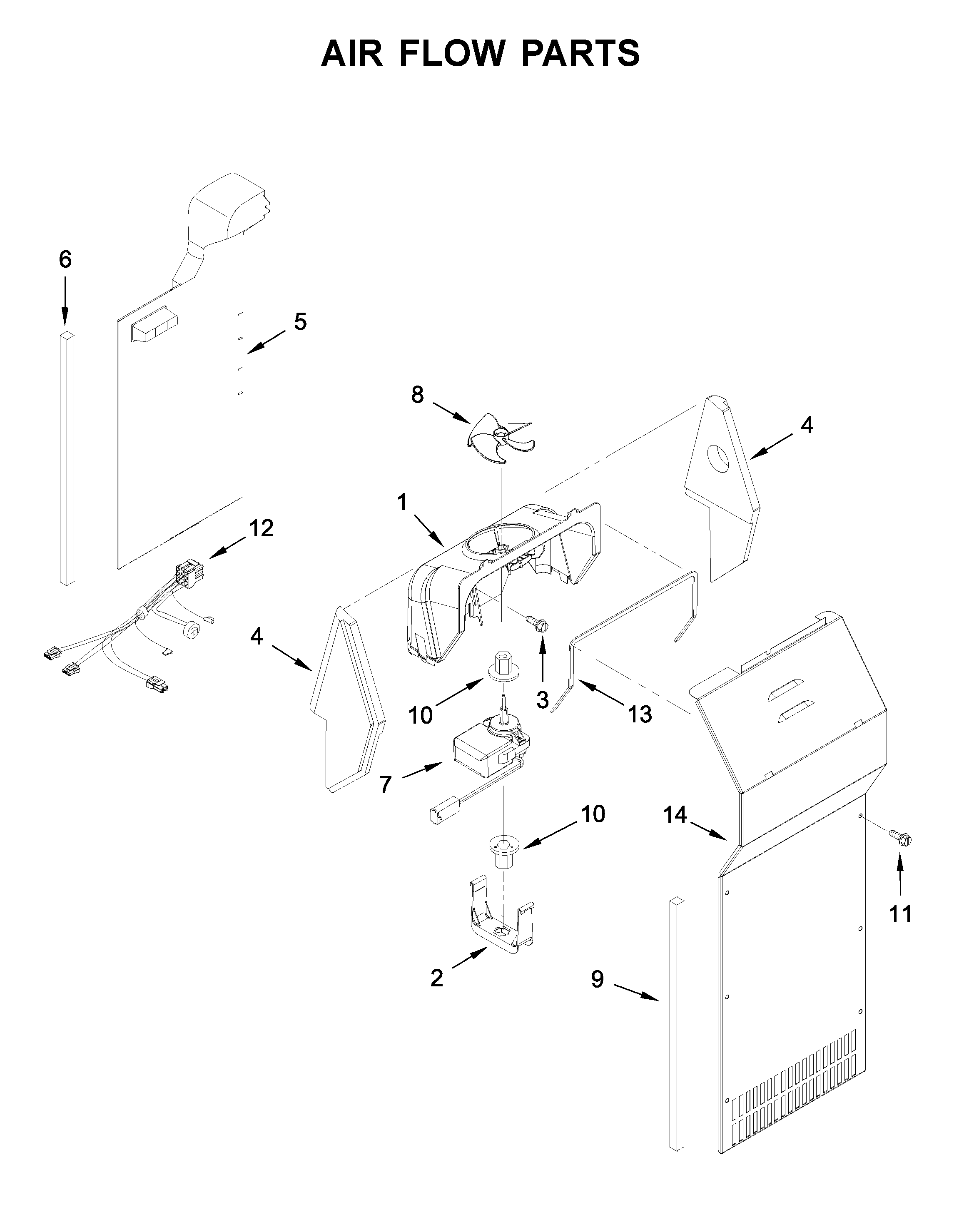 Amana ASI2175GRW03 air flow parts diagram