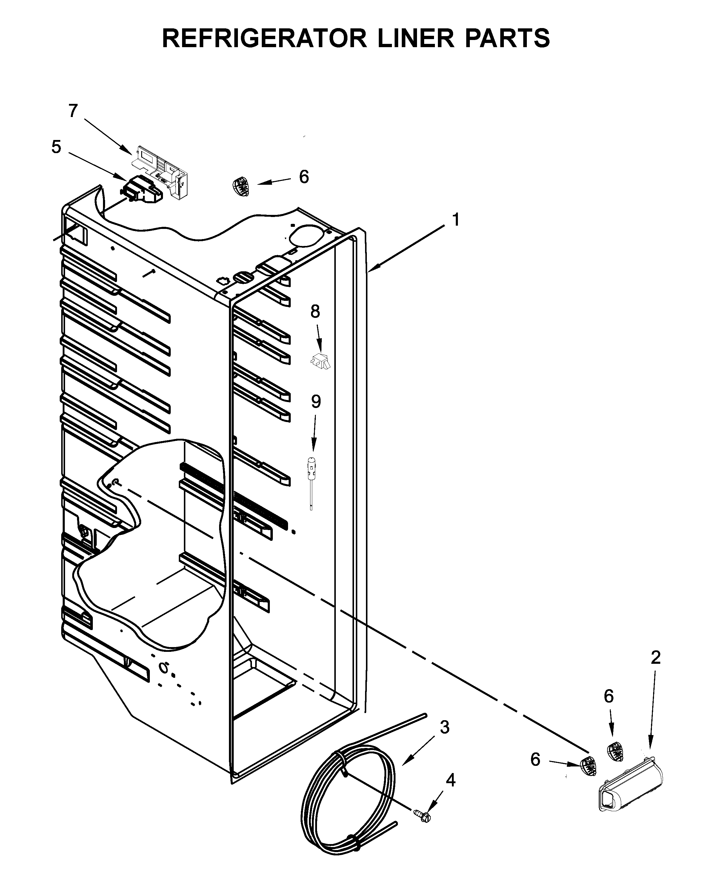 Amana ASI2575GRS04 refrigerator liner parts diagram
