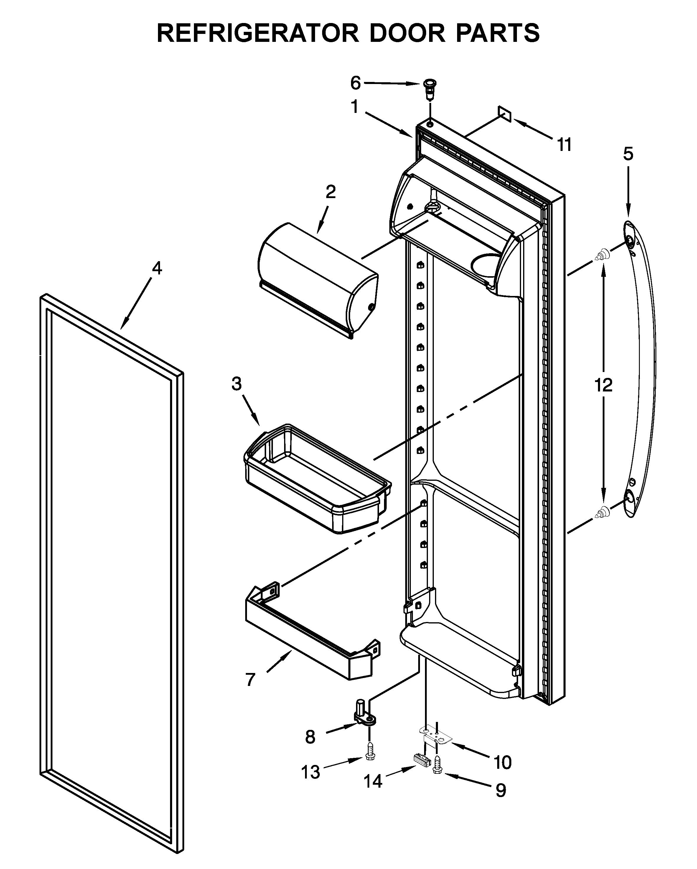 Amana ASI2575GRS04 refrigerator door parts diagram