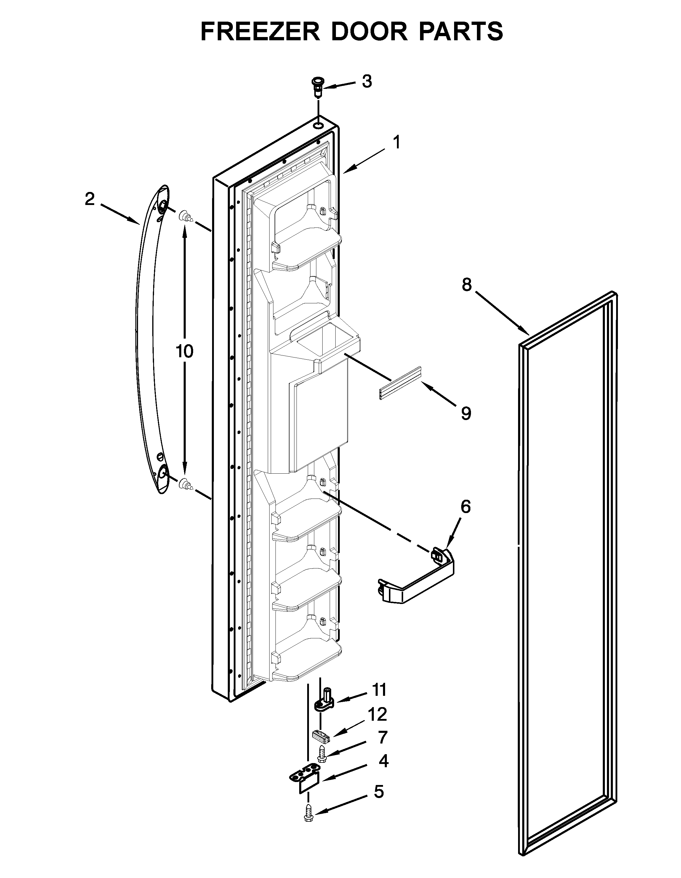 Amana ASI2575GRS04 freezer door parts diagram