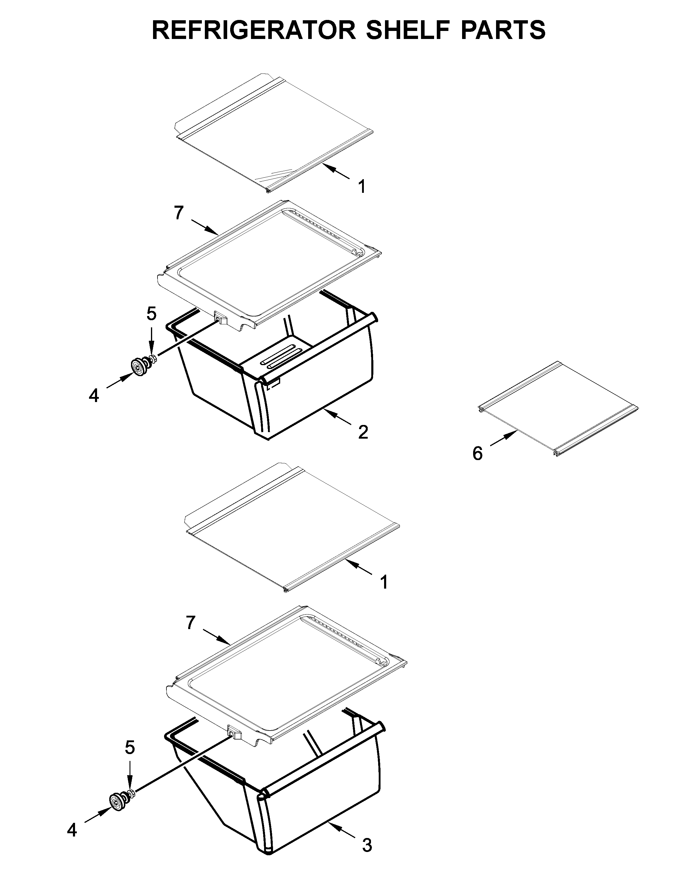 Whirlpool WRS315SDHB04 refrigerator shelf parts diagram